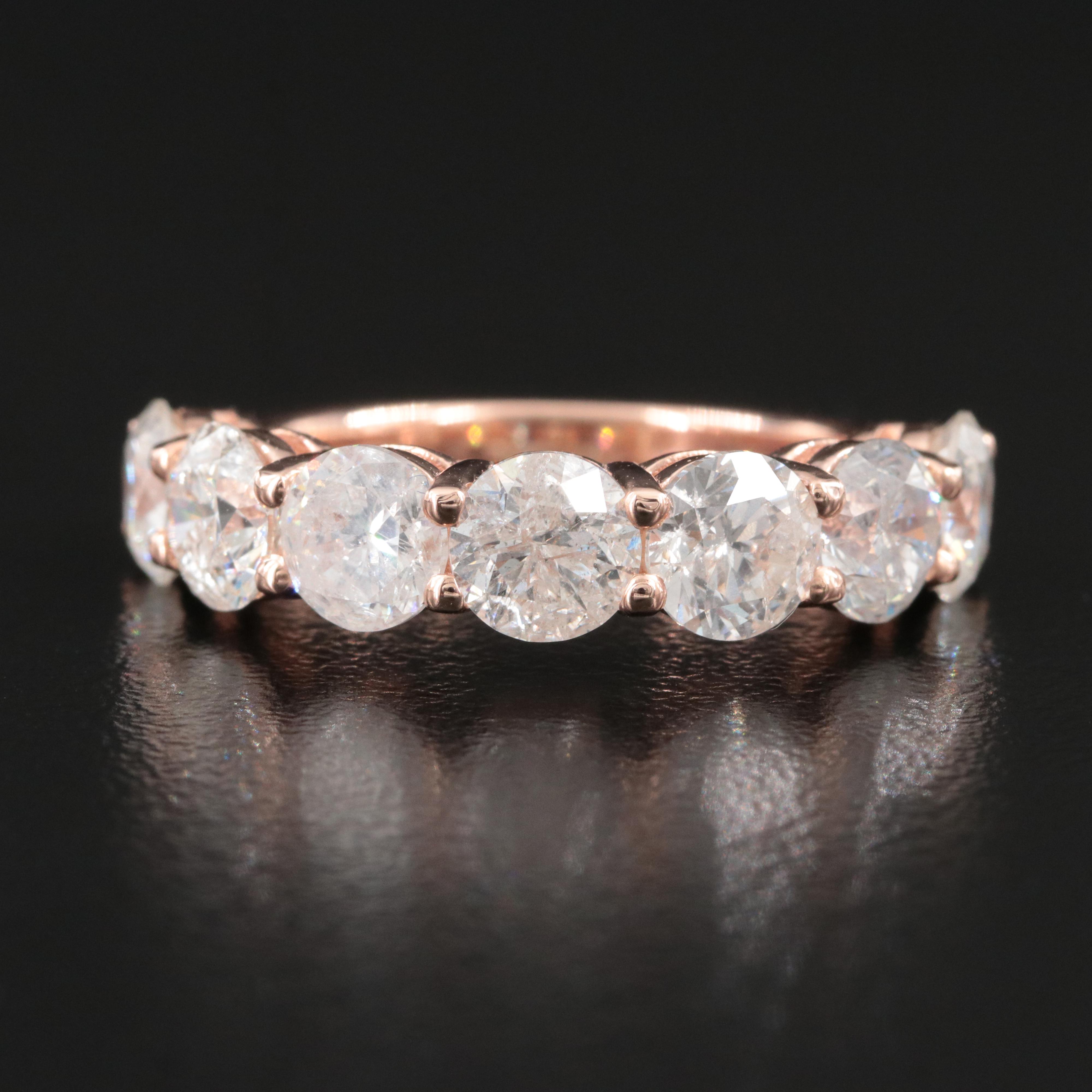 14K Rose Gold 3.65 CTW Diamond Ring with IGI Jewelry Report