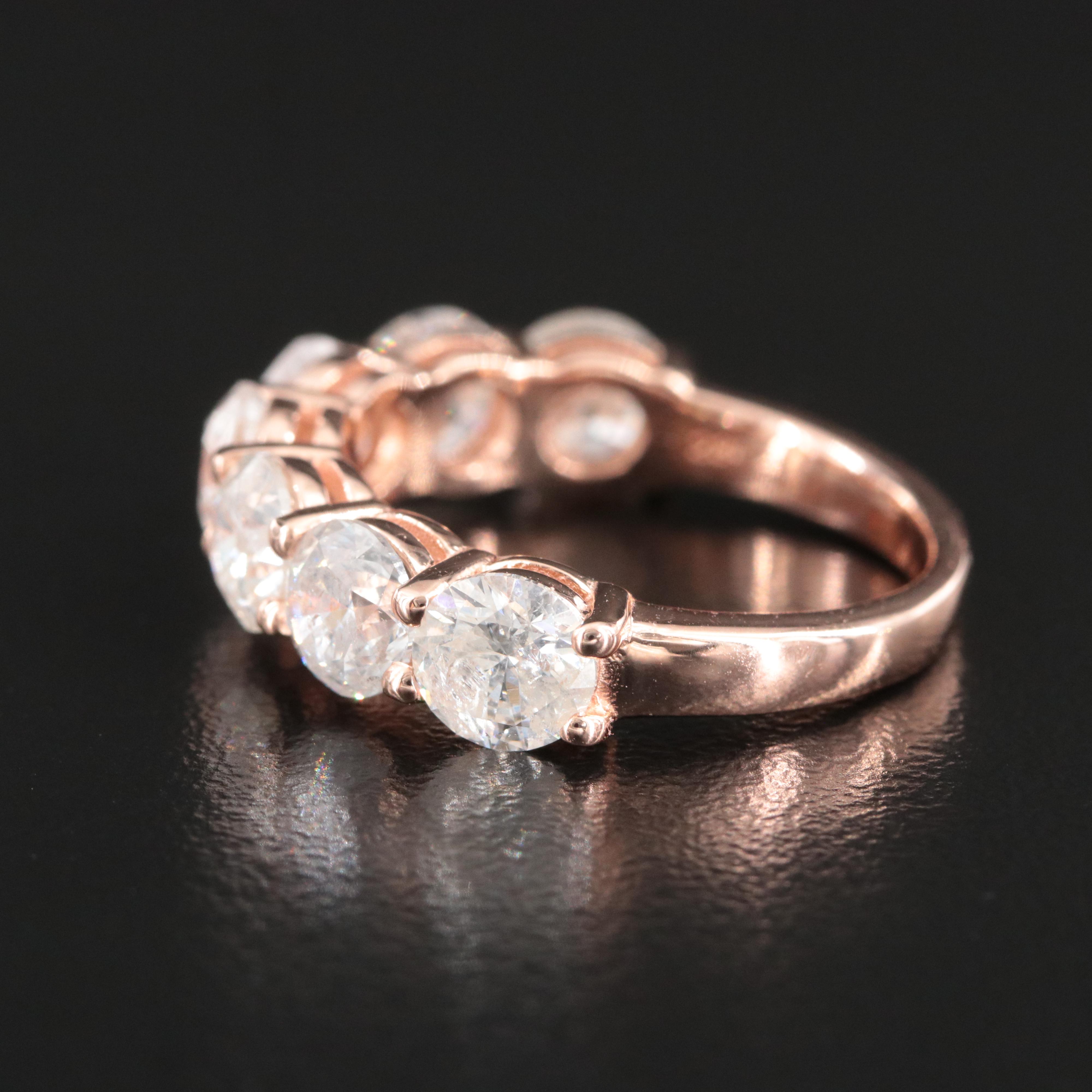 14K Rose Gold 3.65 CTW Diamond Ring with IGI Jewelry Report