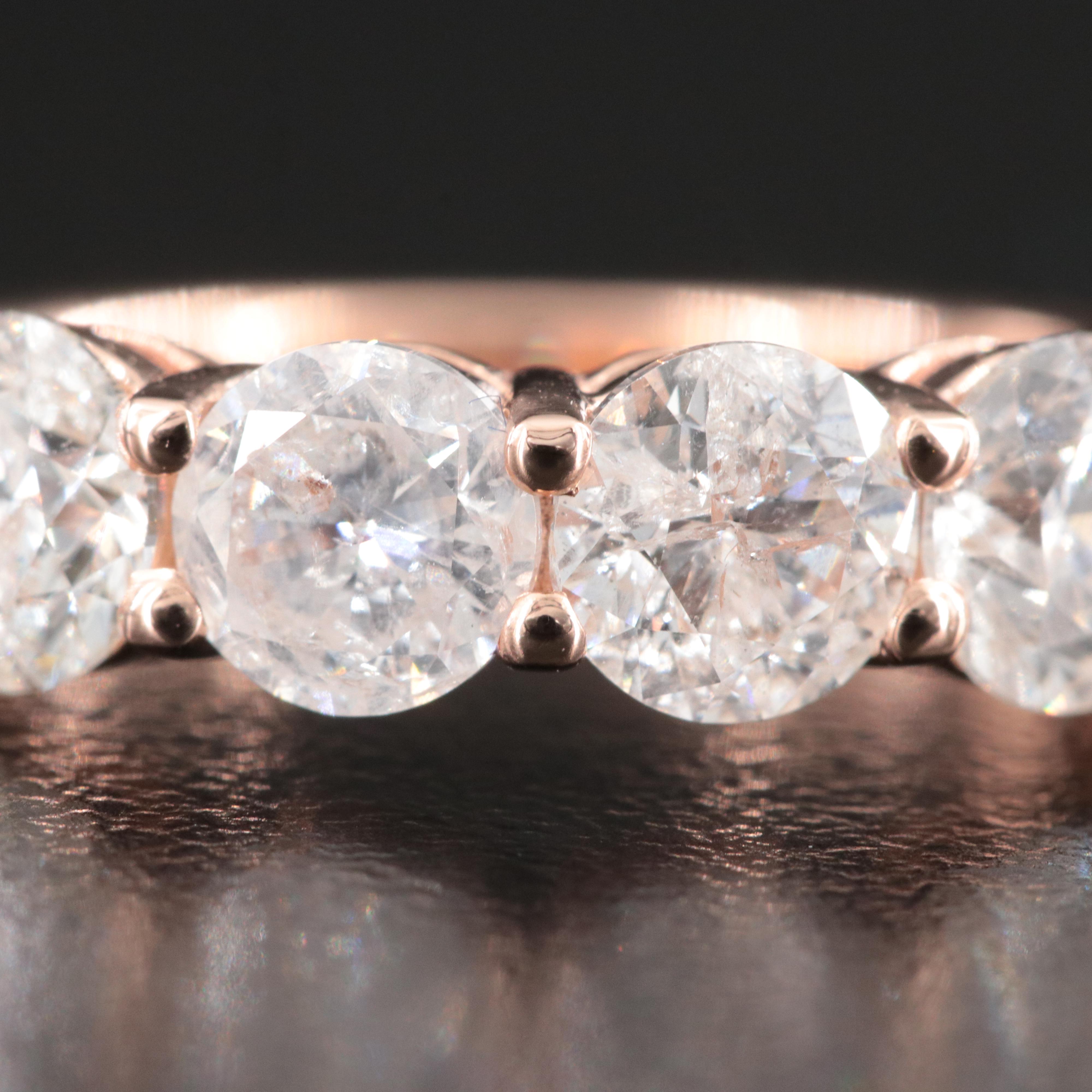 14K Rose Gold 3.65 CTW Diamond Ring with IGI Jewelry Report