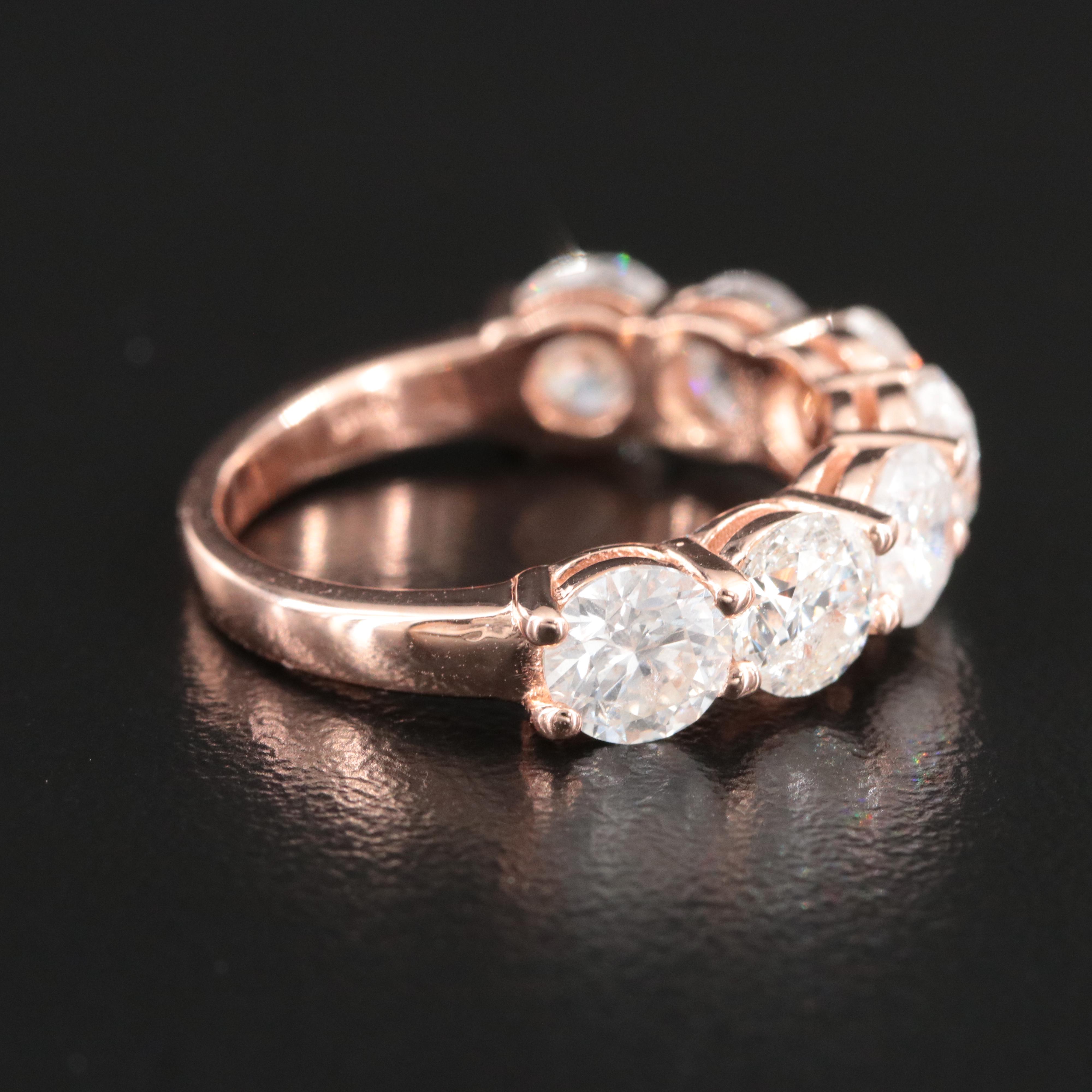 14K Rose Gold 3.65 CTW Diamond Ring with IGI Jewelry Report