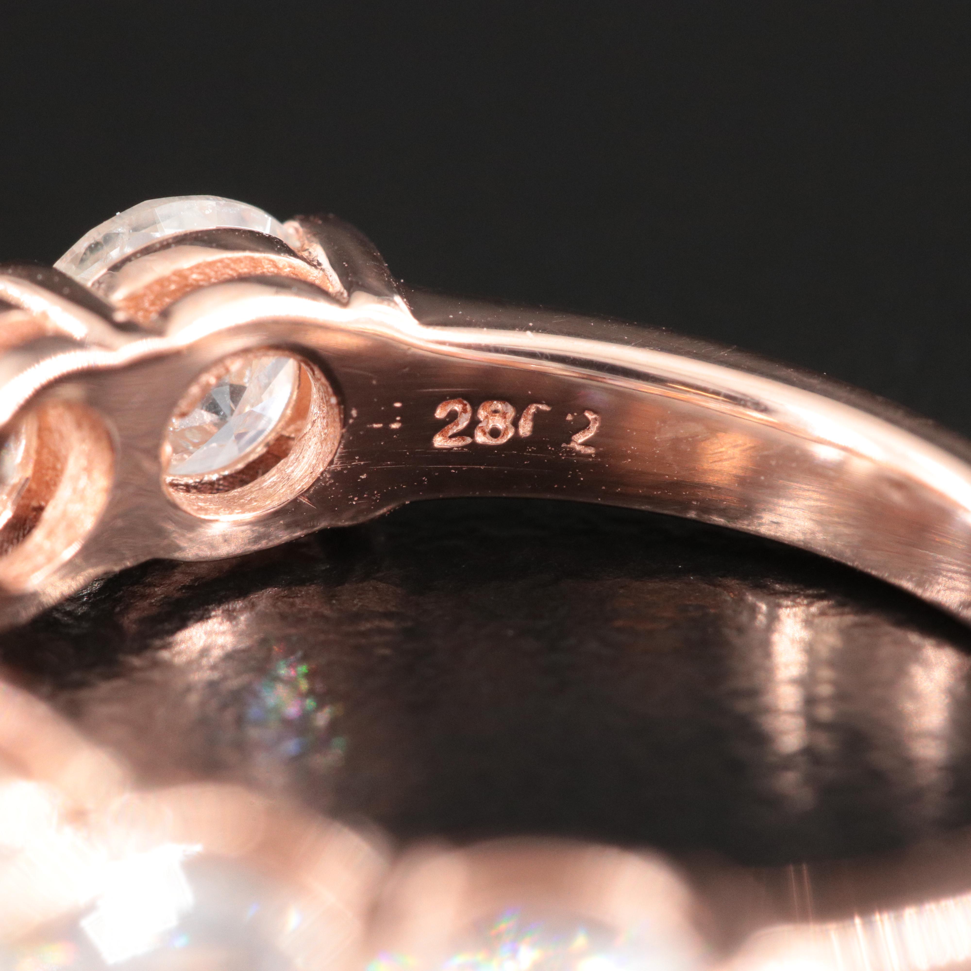 14K Rose Gold 3.65 CTW Diamond Ring with IGI Jewelry Report