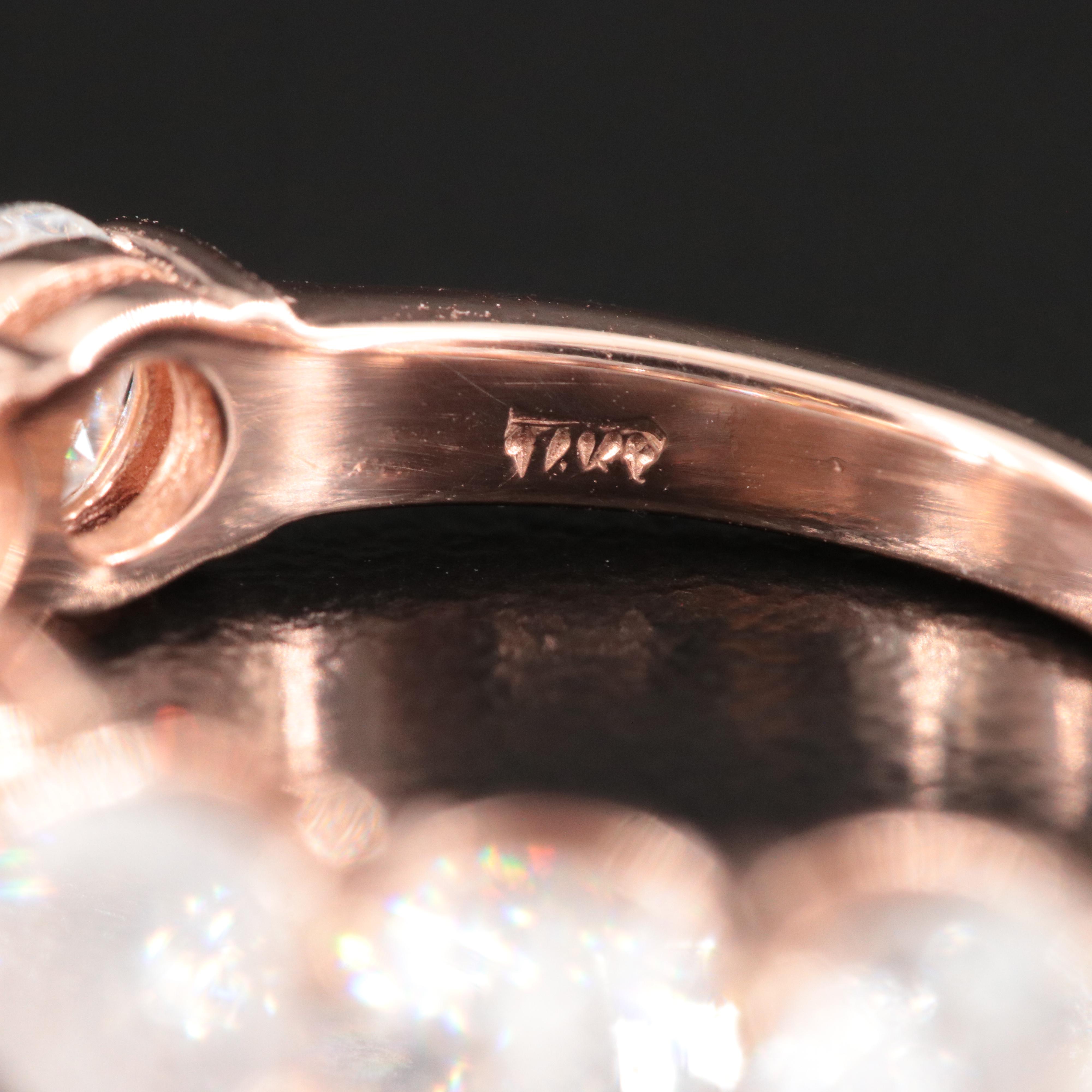 14K Rose Gold 3.65 CTW Diamond Ring with IGI Jewelry Report