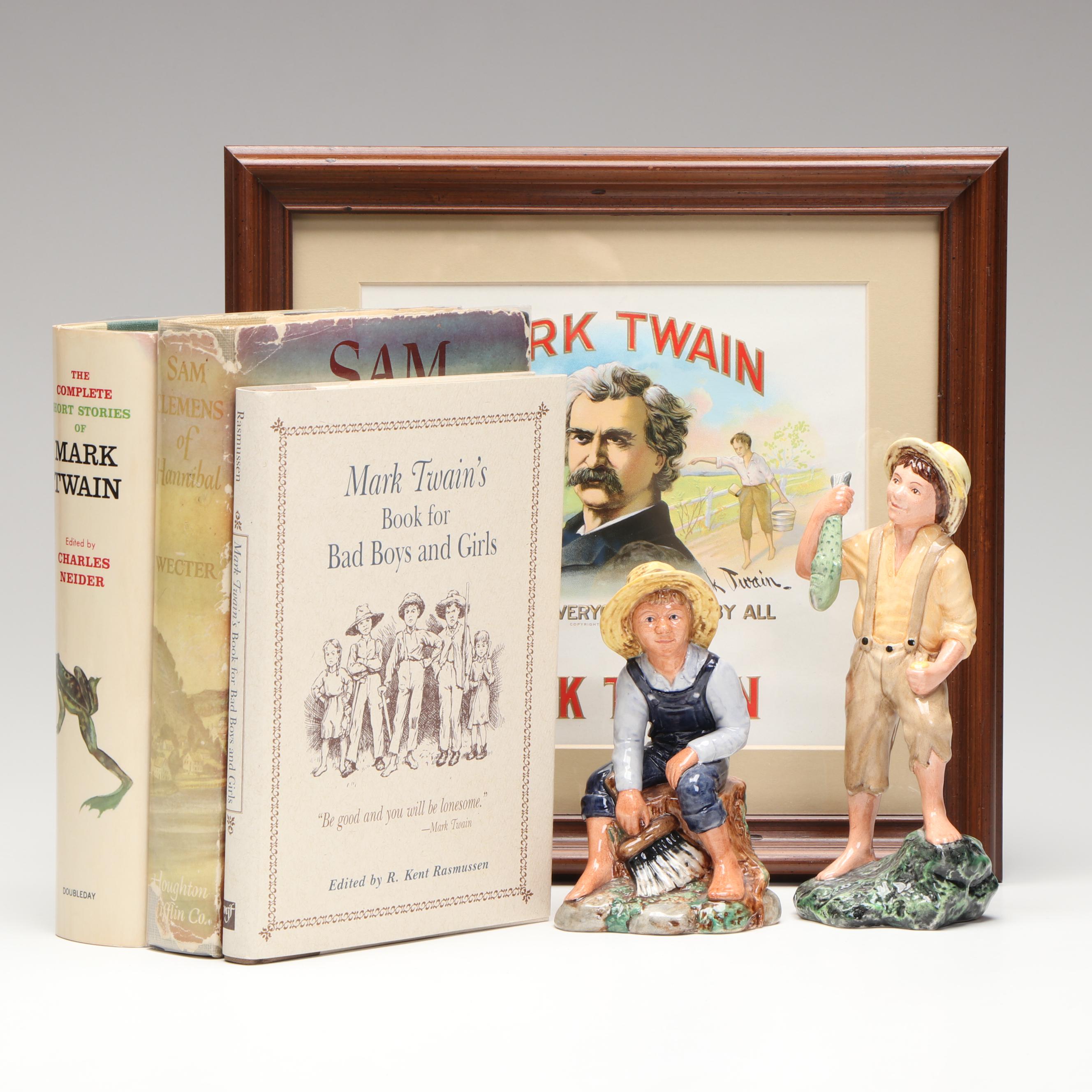 Mark Twain Books and Memorabilia with Biography "Sam Clemens of Hannibal"