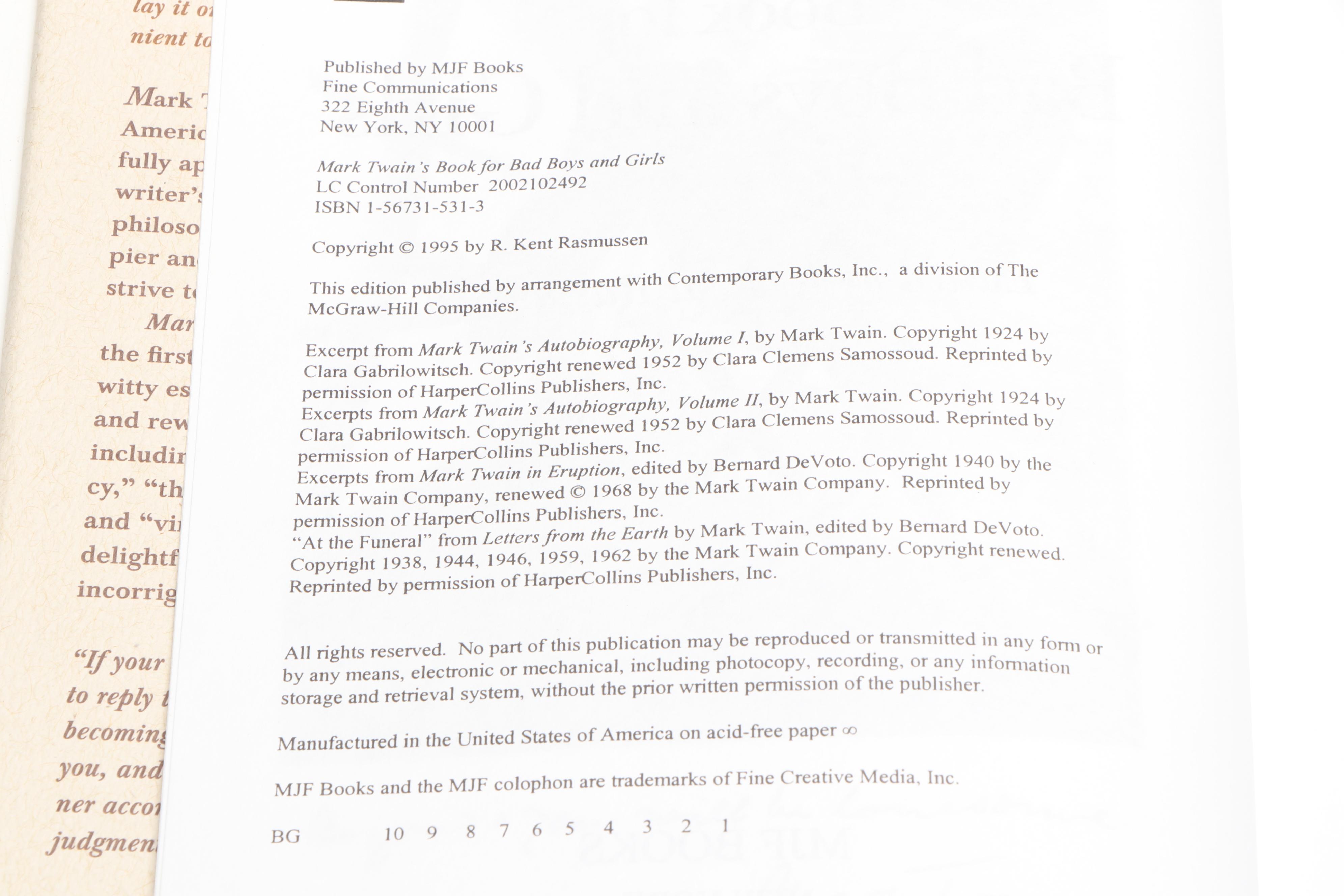 Mark Twain Books and Memorabilia with Biography "Sam Clemens of Hannibal"