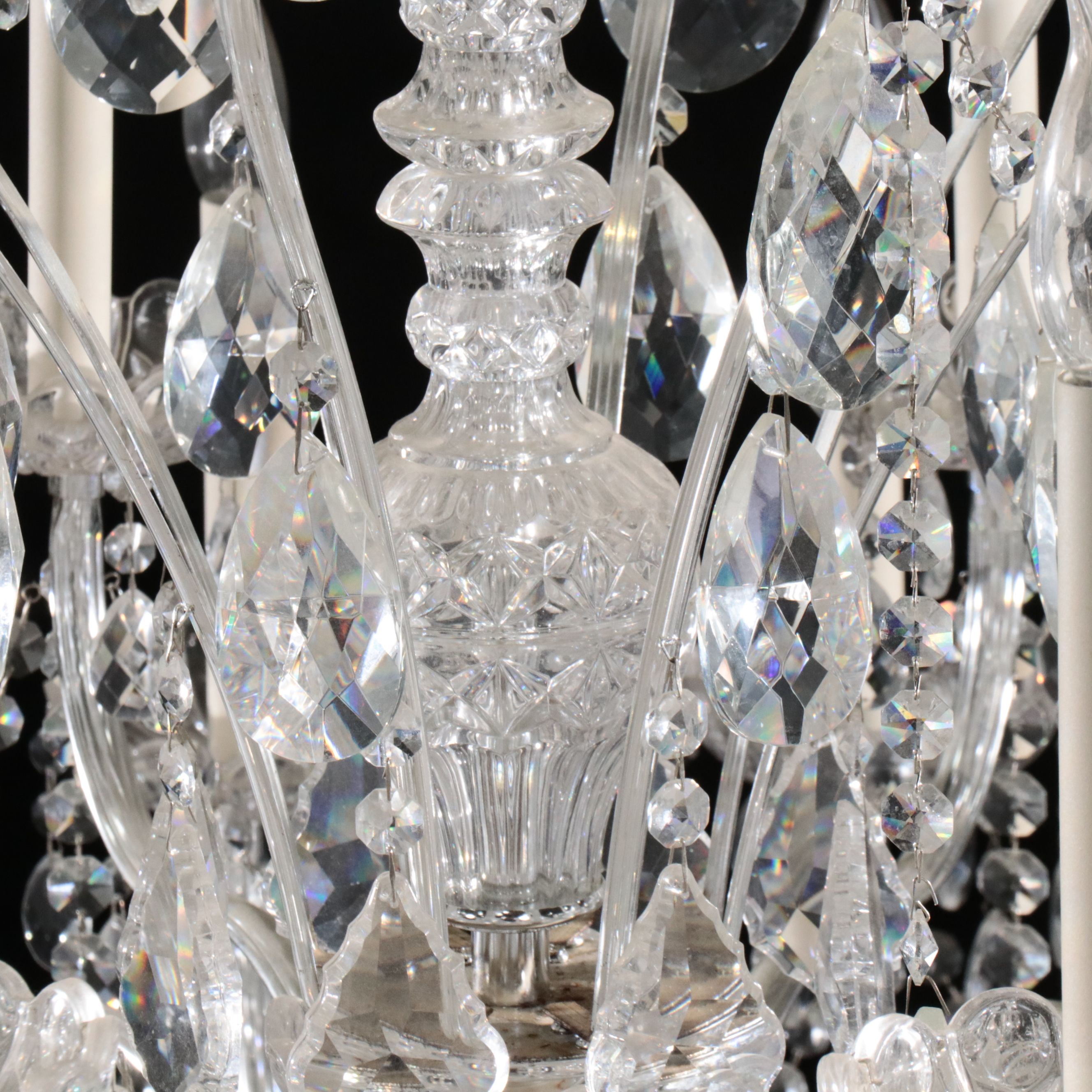 French Style Crystal and Glass Double Tier 22-Light Chandelier