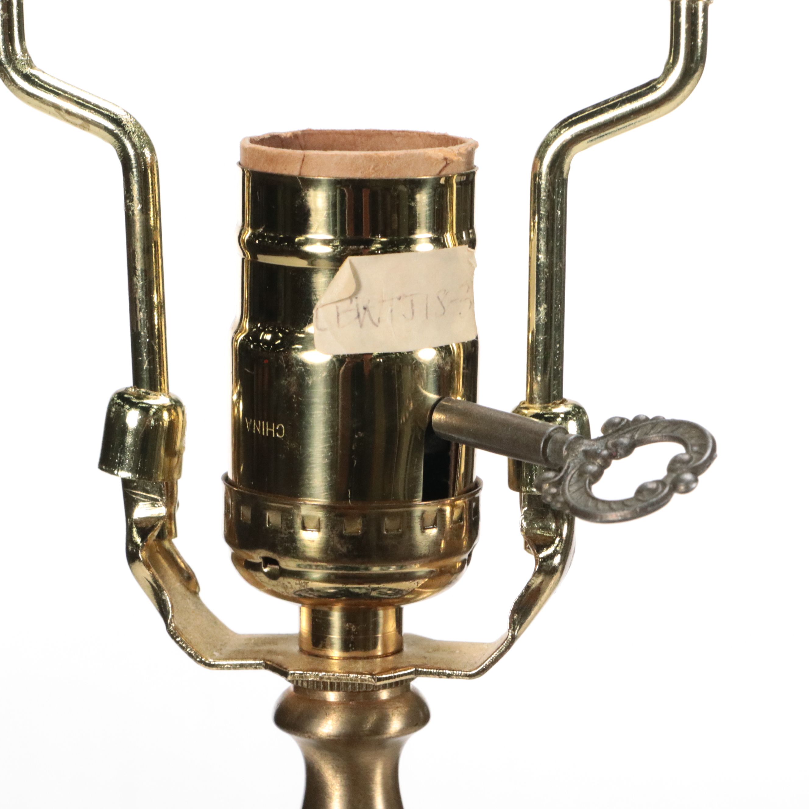 Chinese Porcelain Blue and White Ginger Jar Table Lamp with Silk Pleat Shades