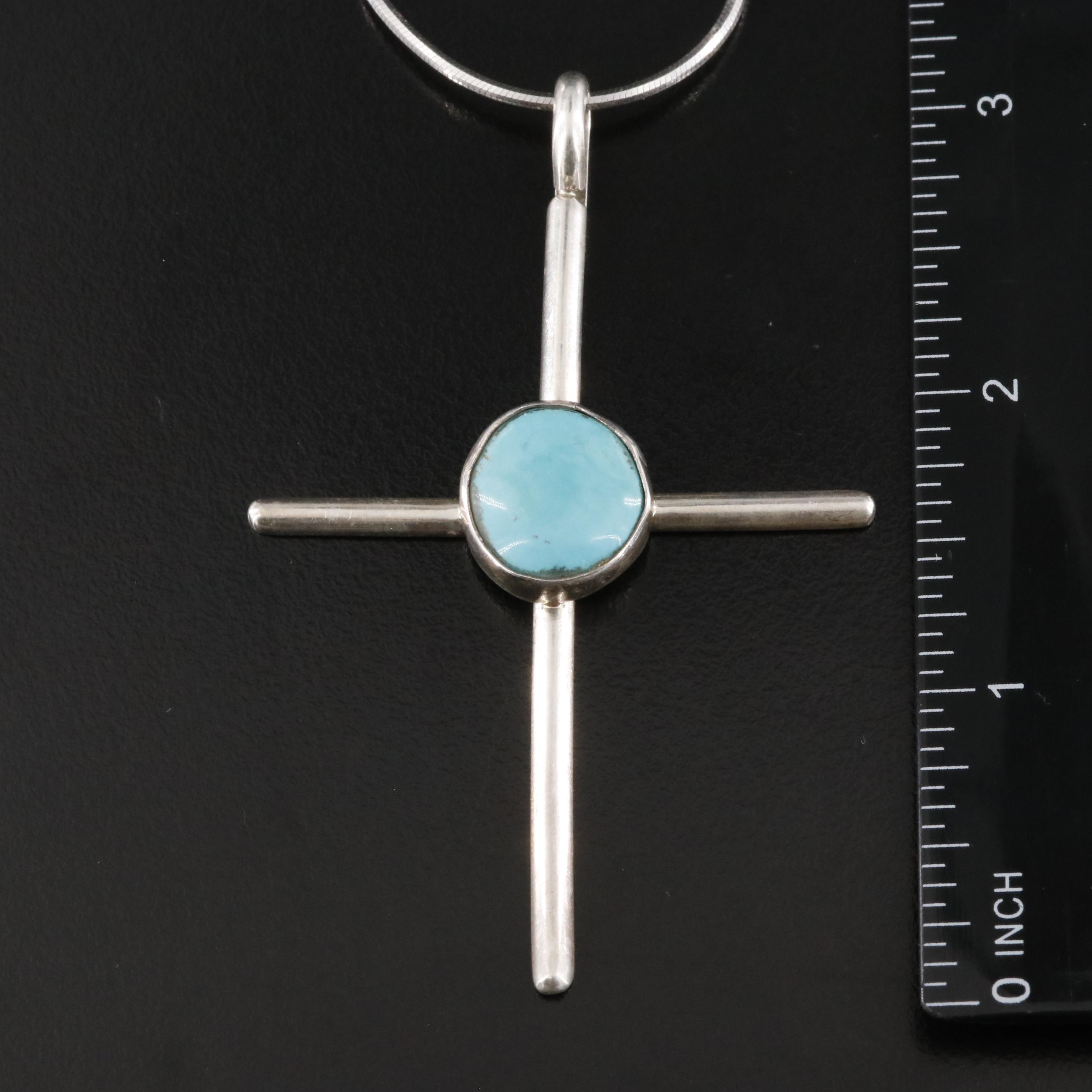 Sterling Cross Pendant Necklace and Amethyst & CZ Ring