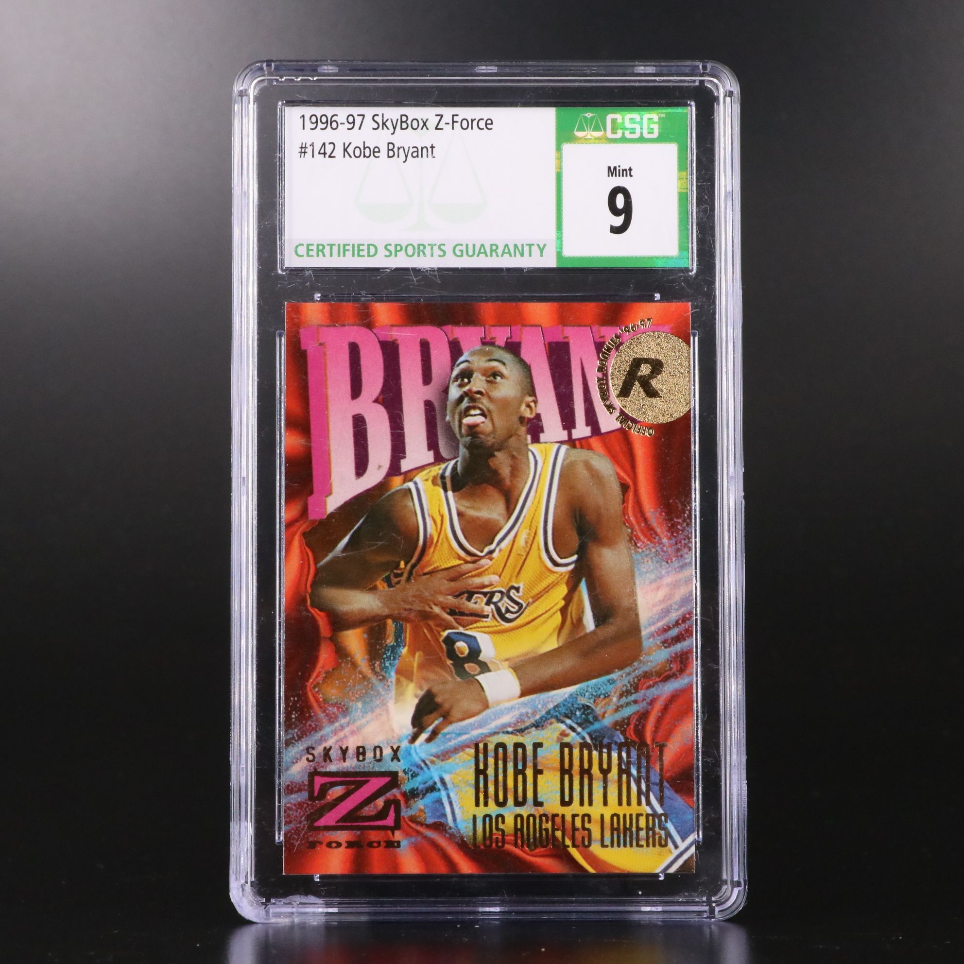 1996-97 Skybox Z-Force Kobe Bryant Rookie Basketball Card Graded CSG 9