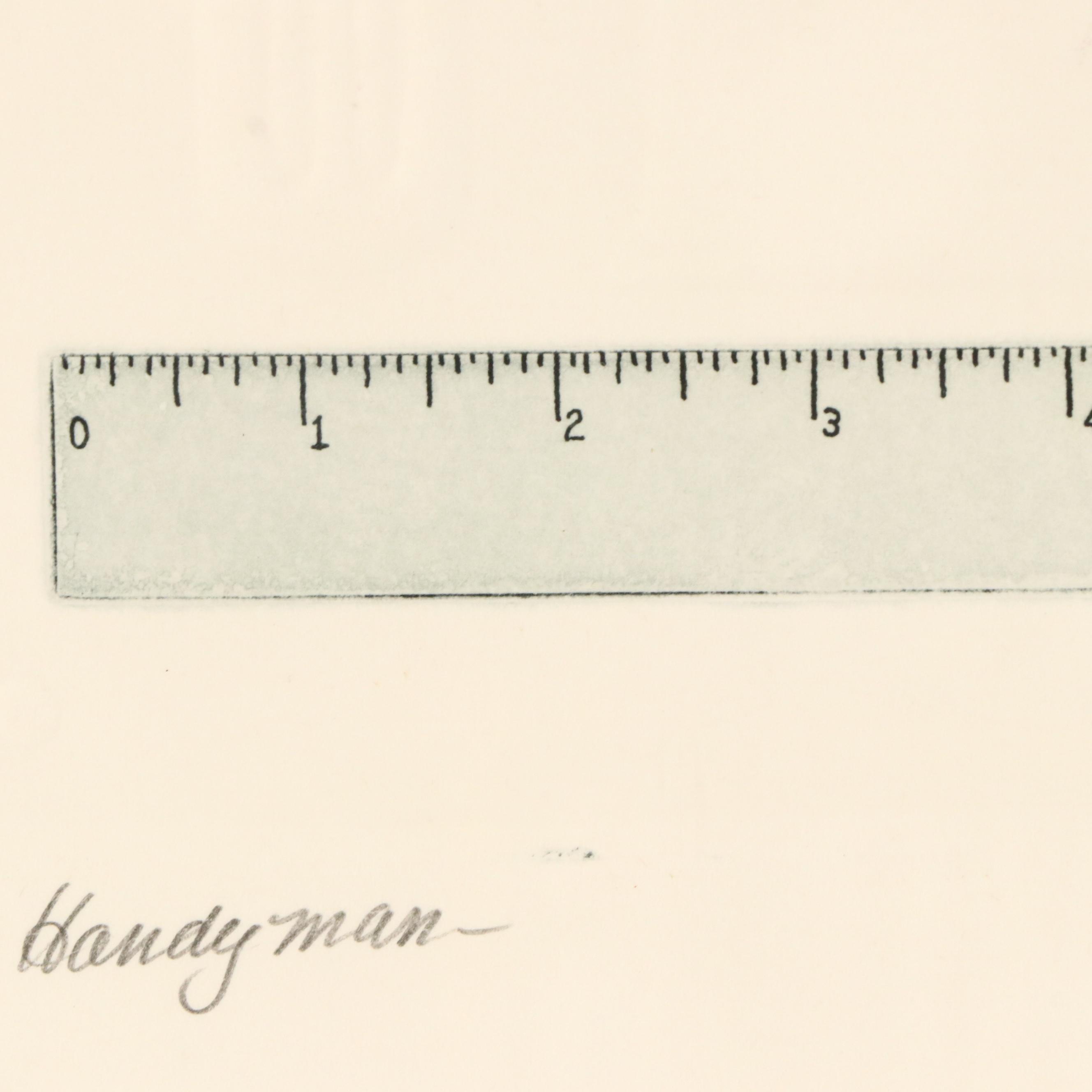 Gerald Lubeck Embossed Drypoint Etching "Handyman," 1979
