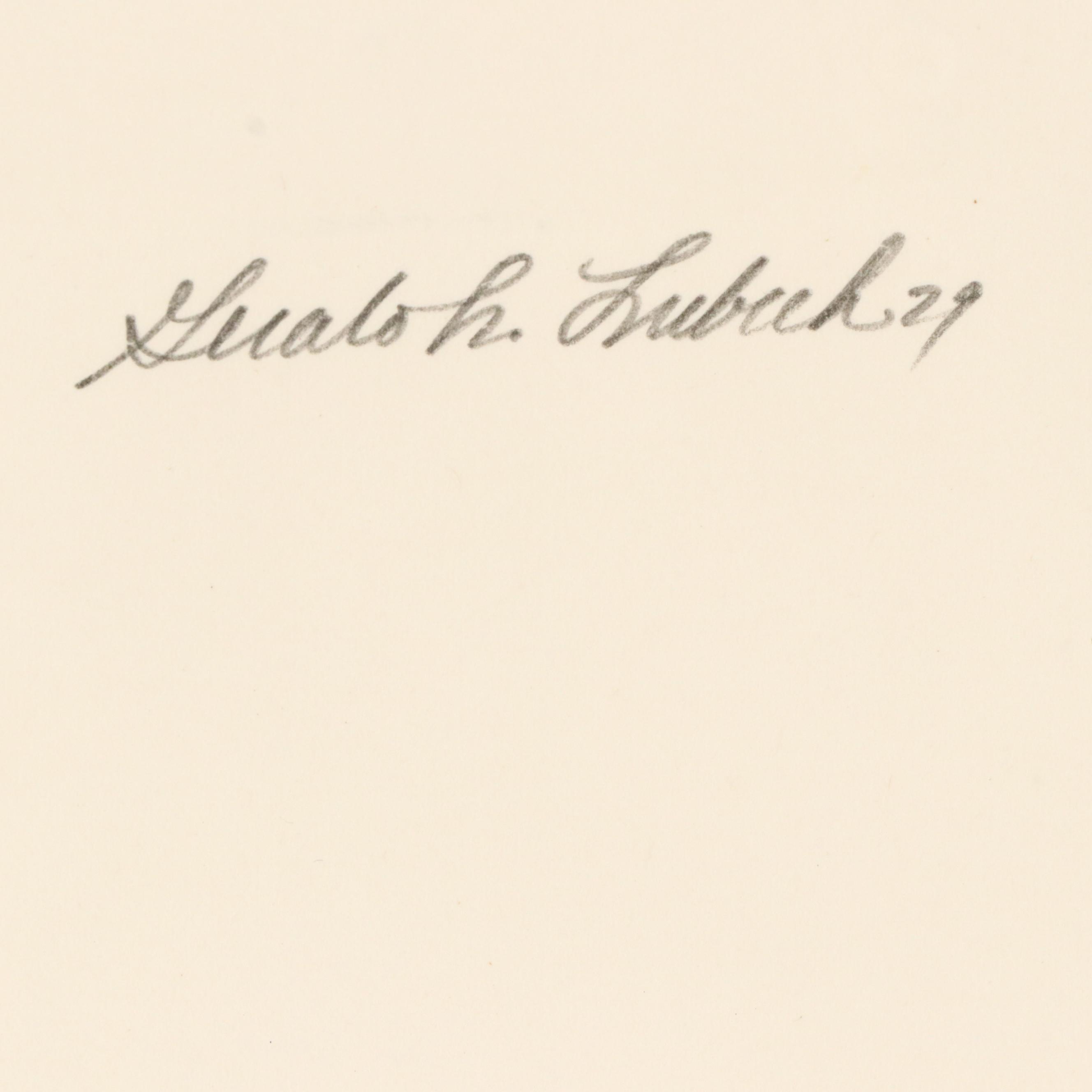 Gerald Lubeck Embossed Drypoint Etching "Handyman," 1979