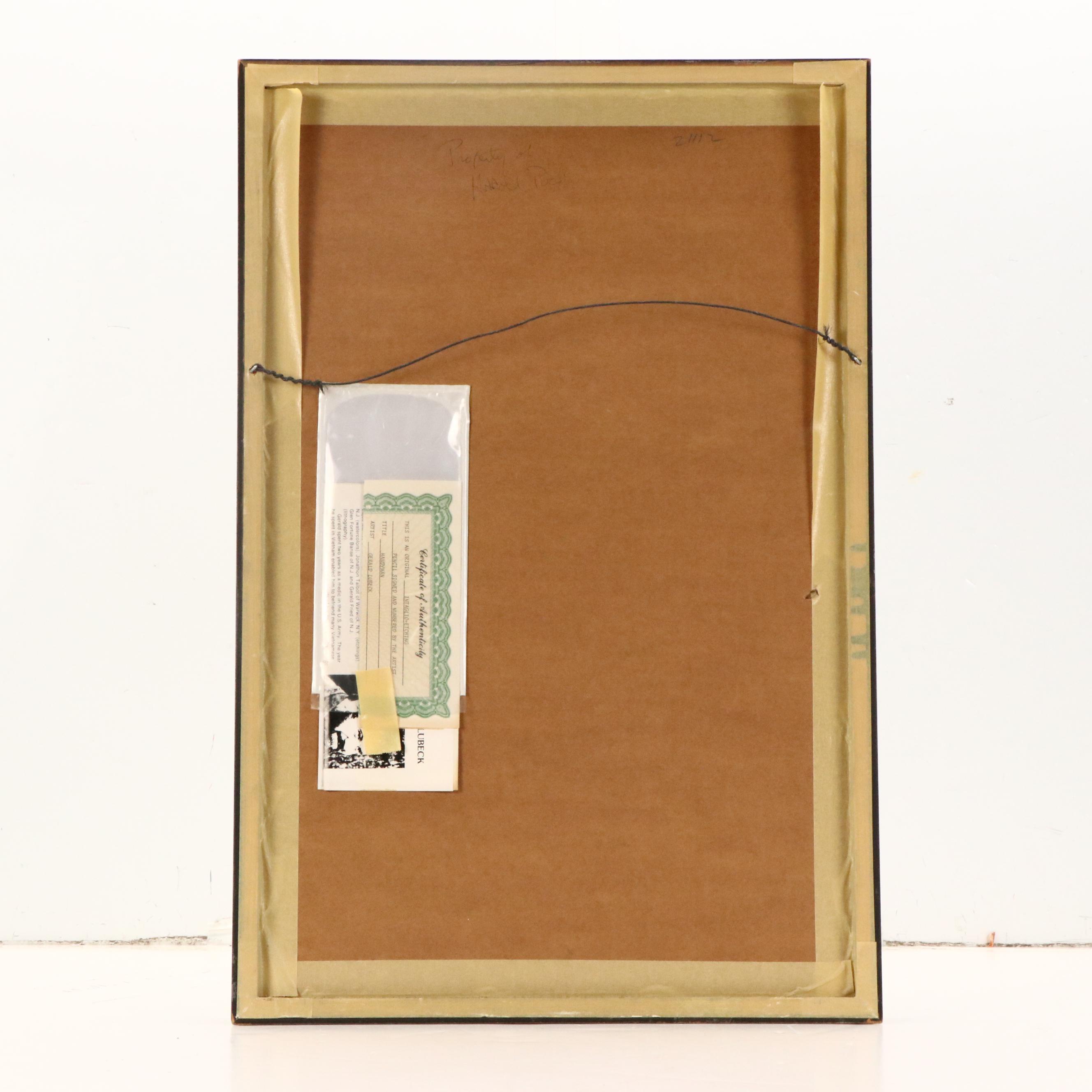 Gerald Lubeck Embossed Drypoint Etching "Handyman," 1979