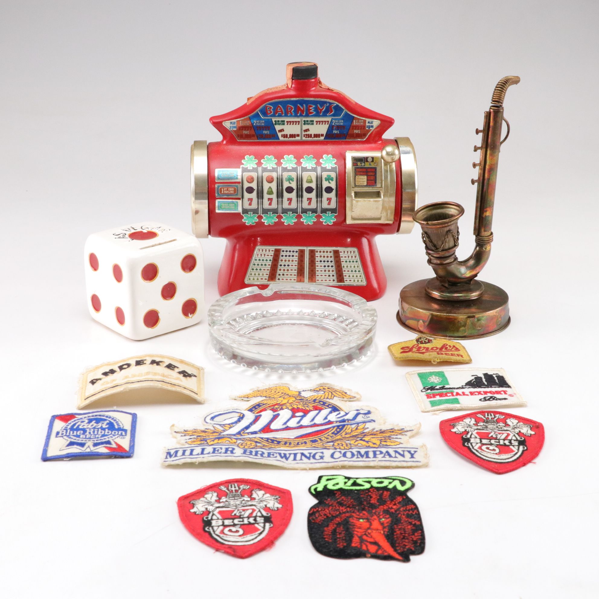 "Barney's Casino" Jim Beam Bourbon Bottle with Las Vegas Bank and More