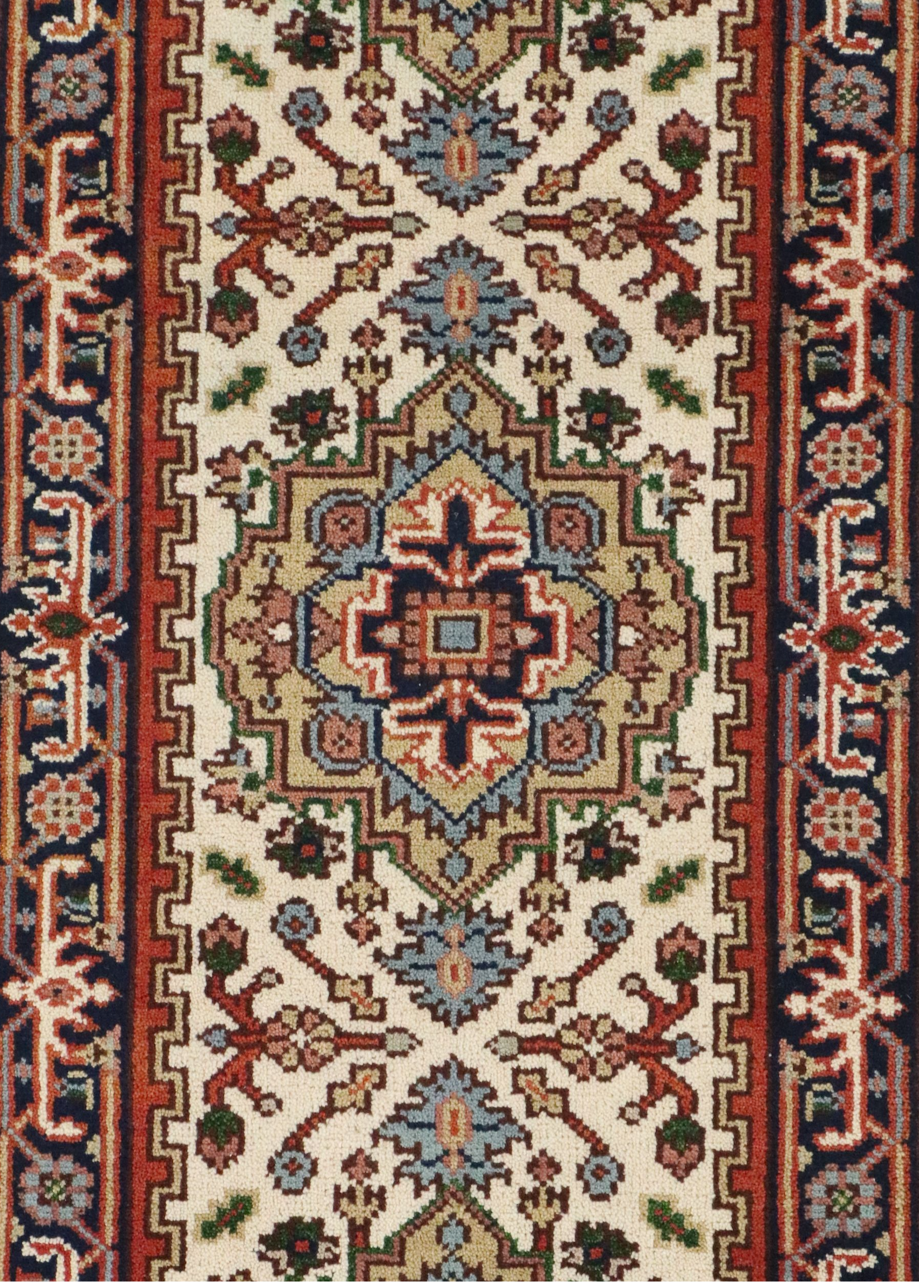 2'8 x 8'4 Hand-Knotted Indo-Persian Serapi Carpet Runner