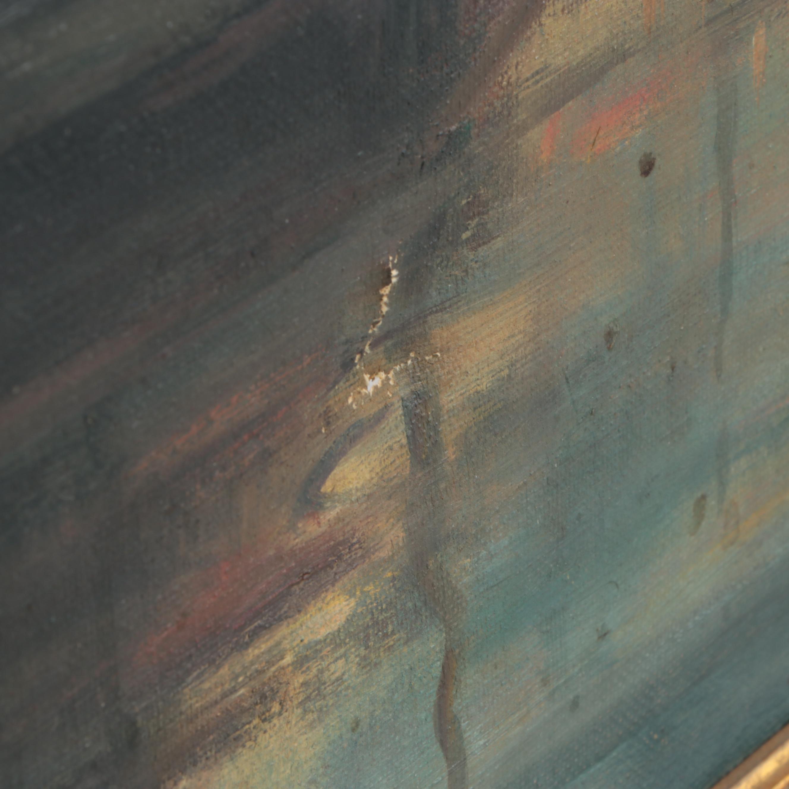 Vintage Rosamund Le Hunte-Cooper London Oil Painting of Piccadilly Circus