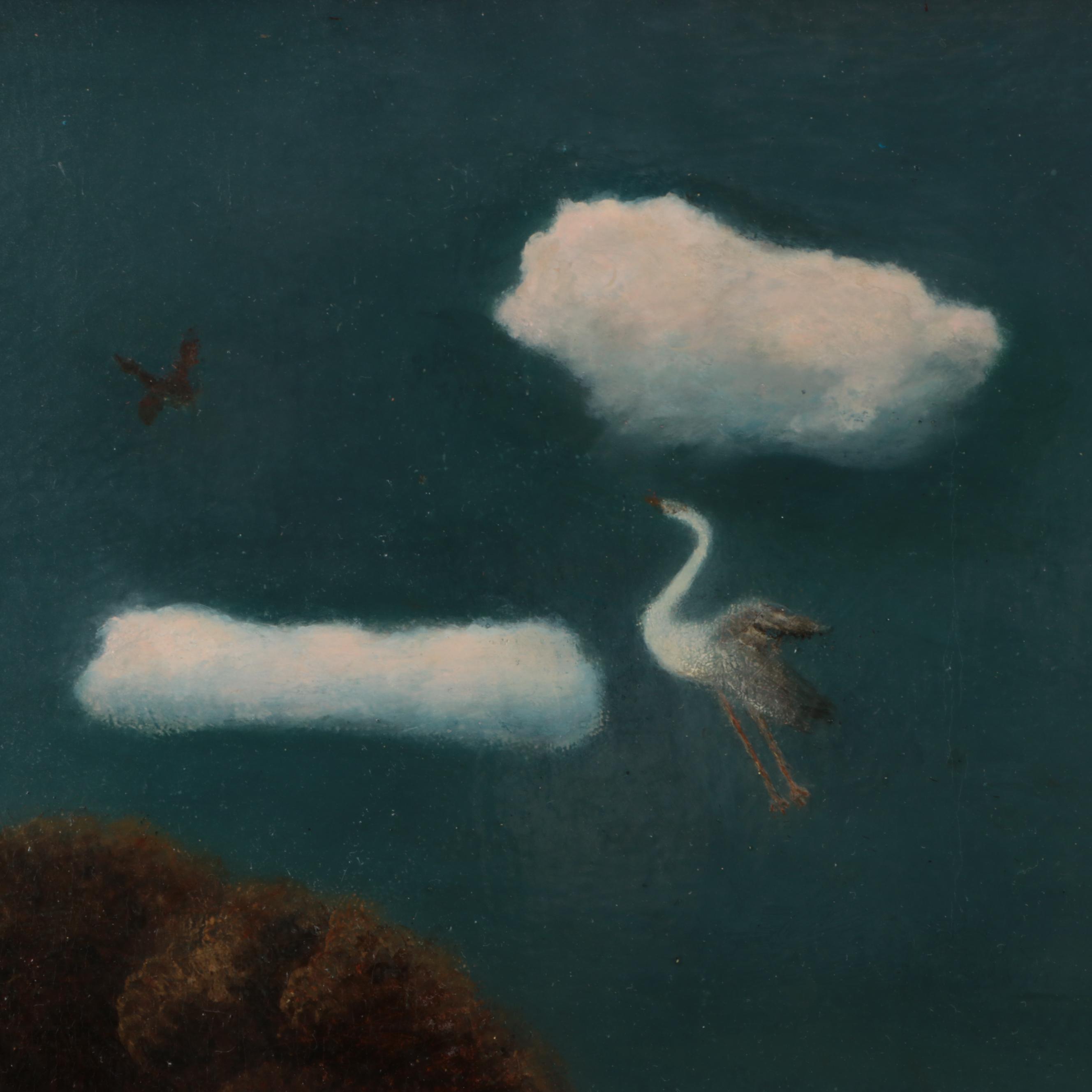 Antique Chinese Export Oil Painting of Birds, 19th Century