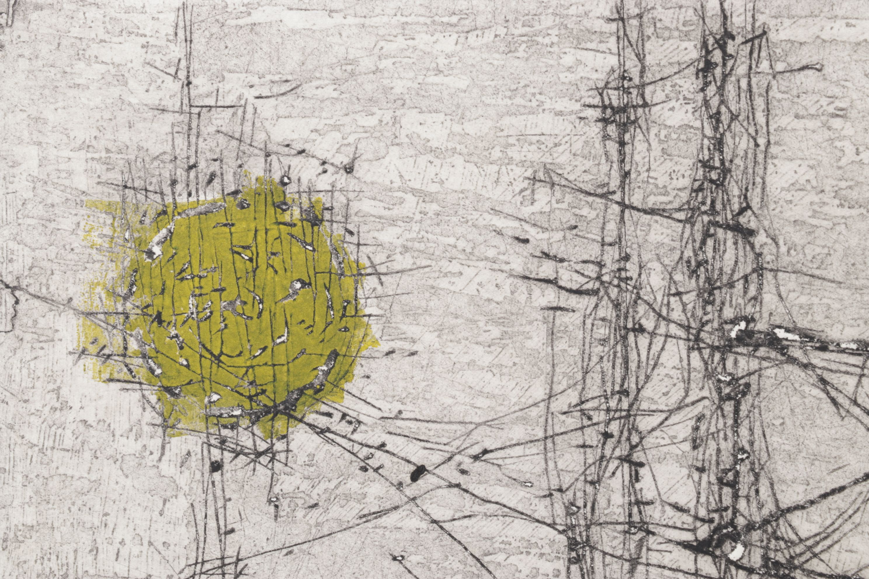 Hermann Ober Abstract Expressionist Etching "Dance", 1961