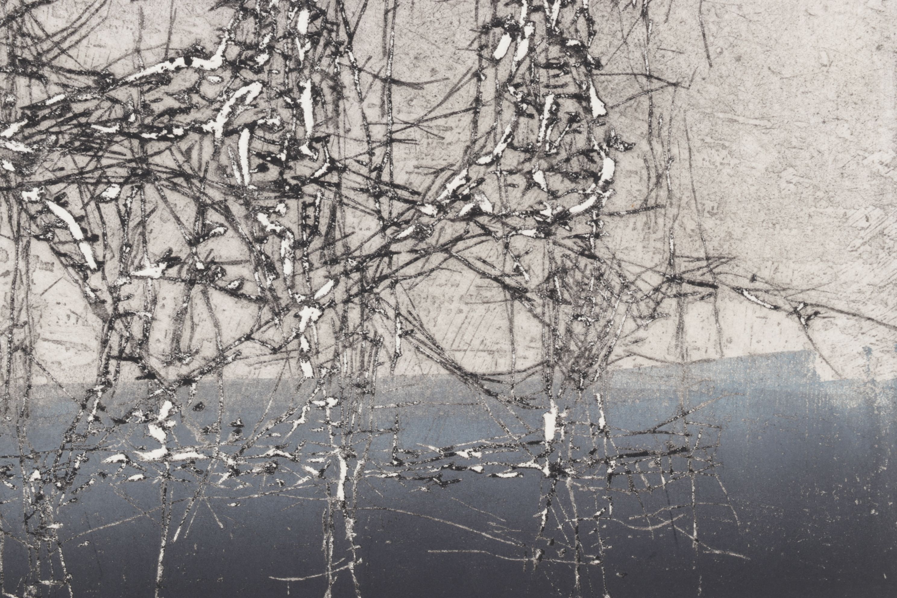 Hermann Ober Abstract Expressionist Etching "Dance", 1961