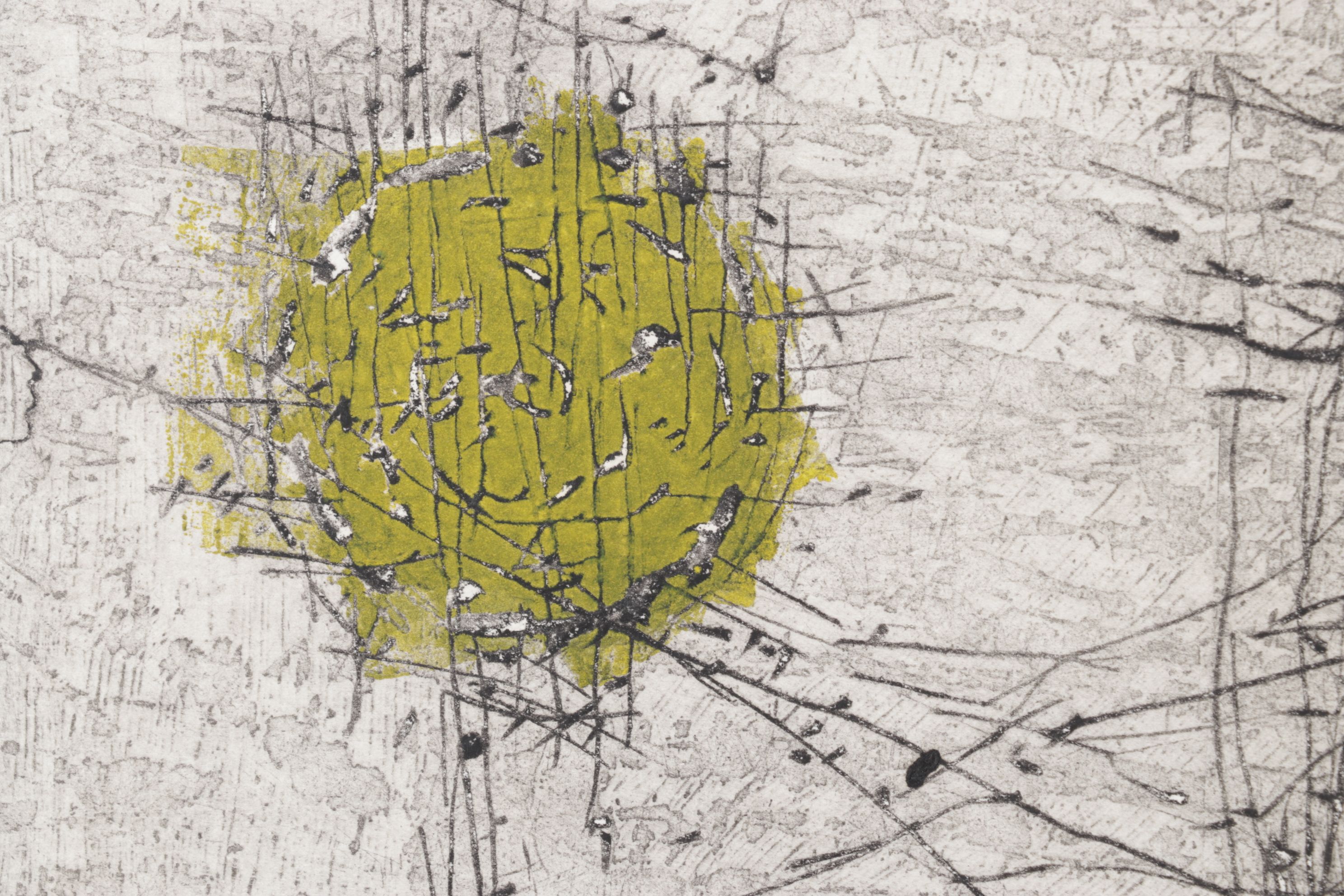 Hermann Ober Abstract Expressionist Etching "Dance", 1961