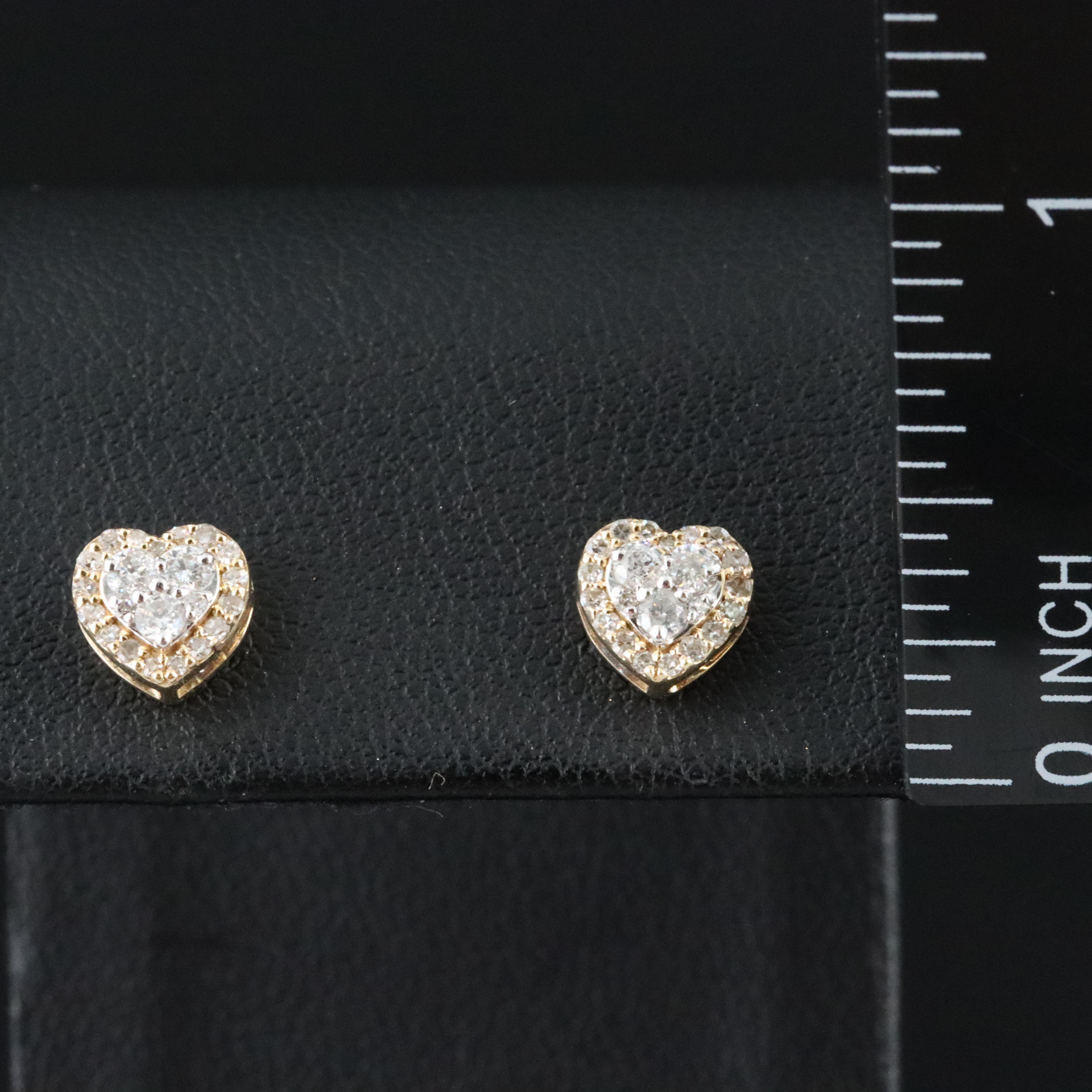 14K 0.37 CTW Diamond Heart Earrings