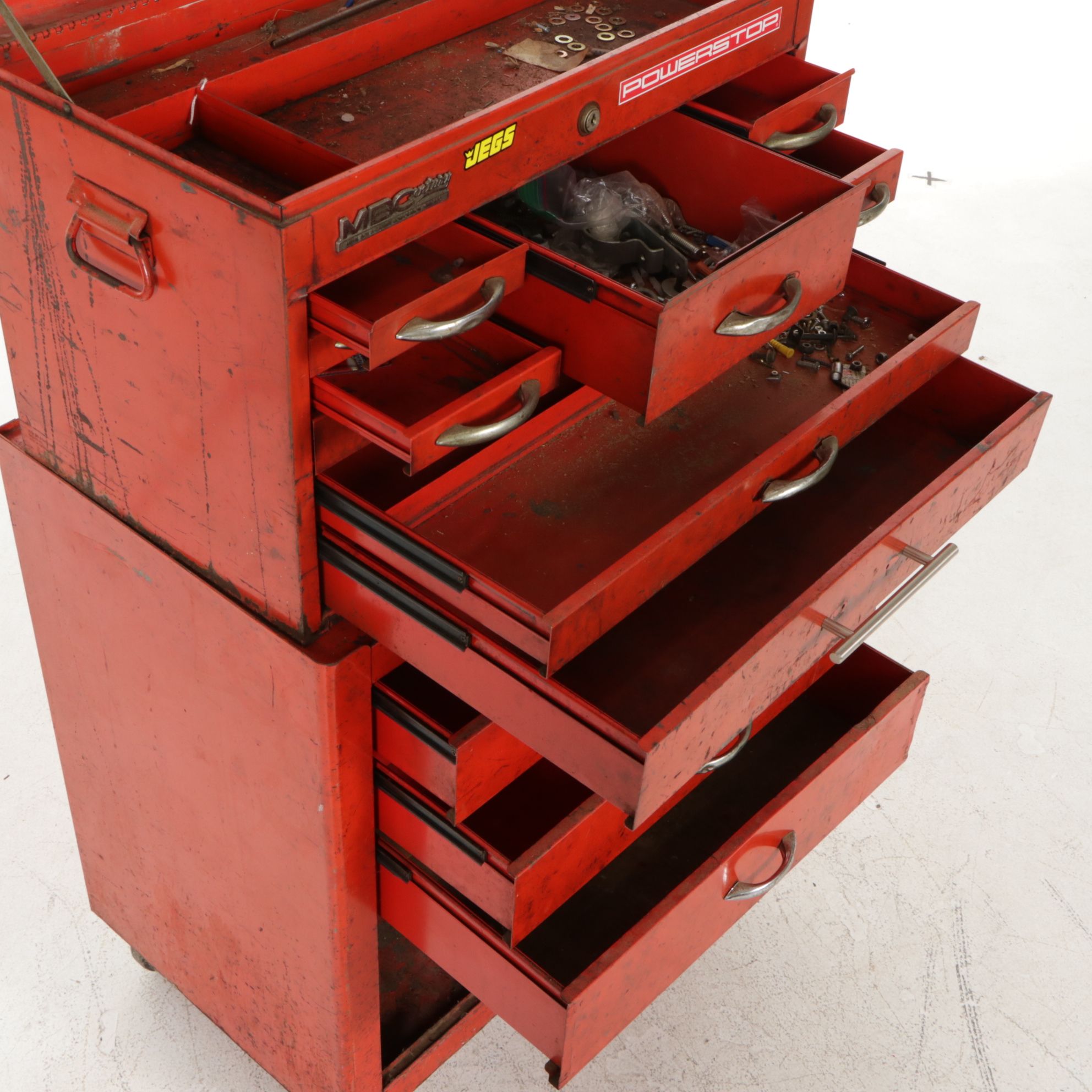 MBC Steel Two-Section Tool Box, Mid 20th Century