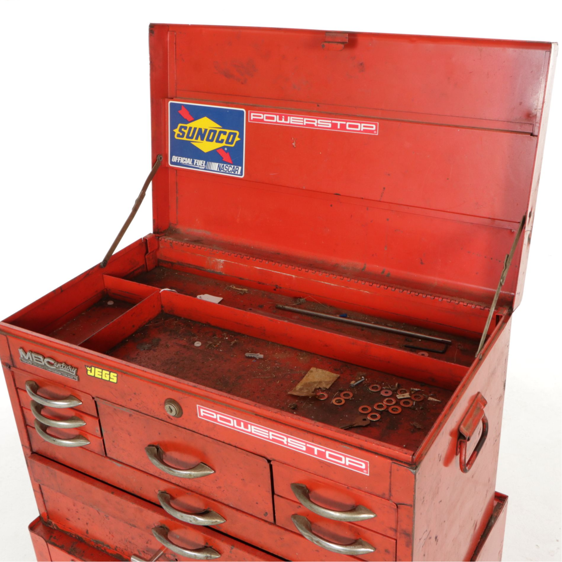 MBC Steel Two-Section Tool Box, Mid 20th Century