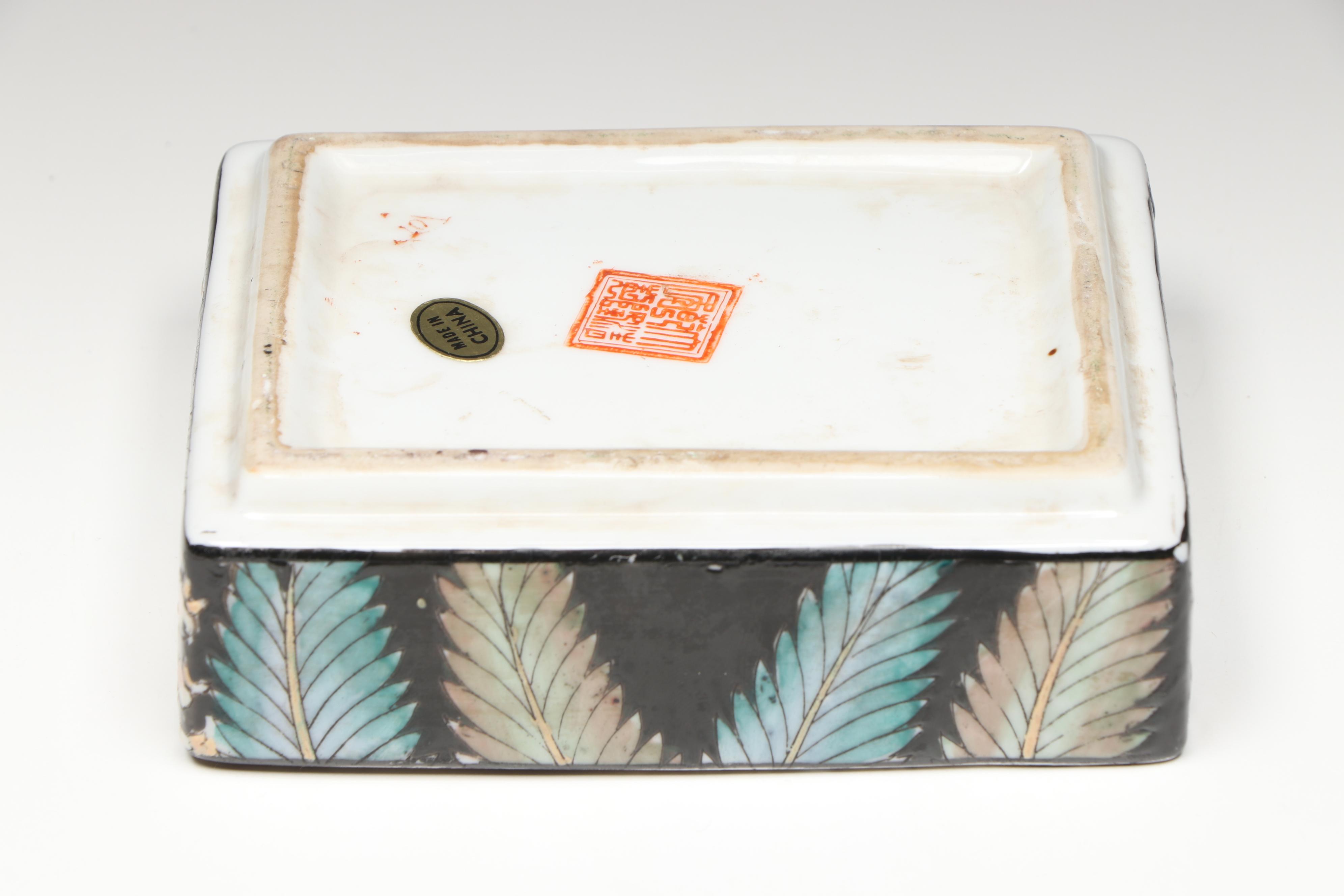 Japanese Imari Style Covered Bowl with Chinese Ceramic Box