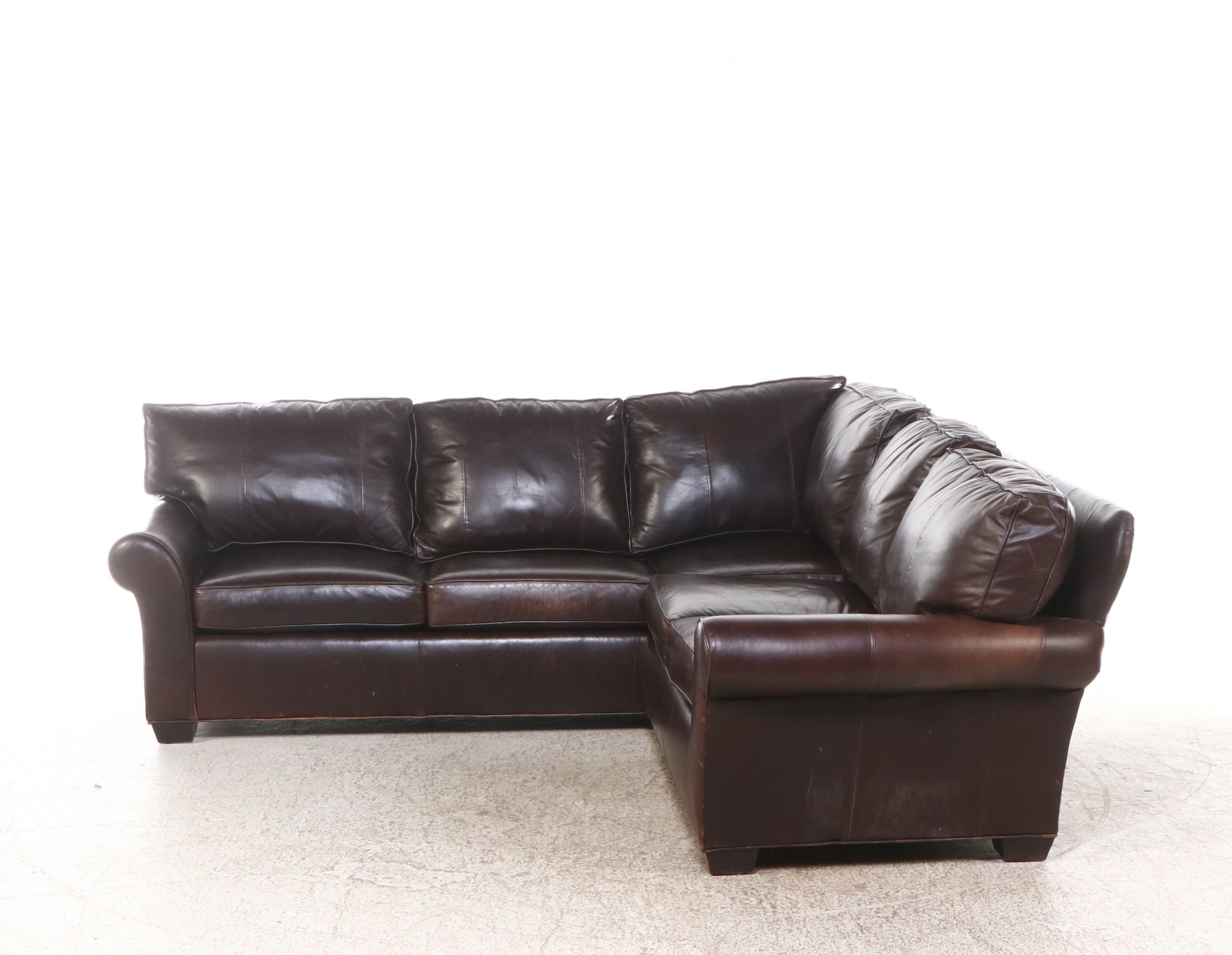 Arhaus Brown Leather Sectional