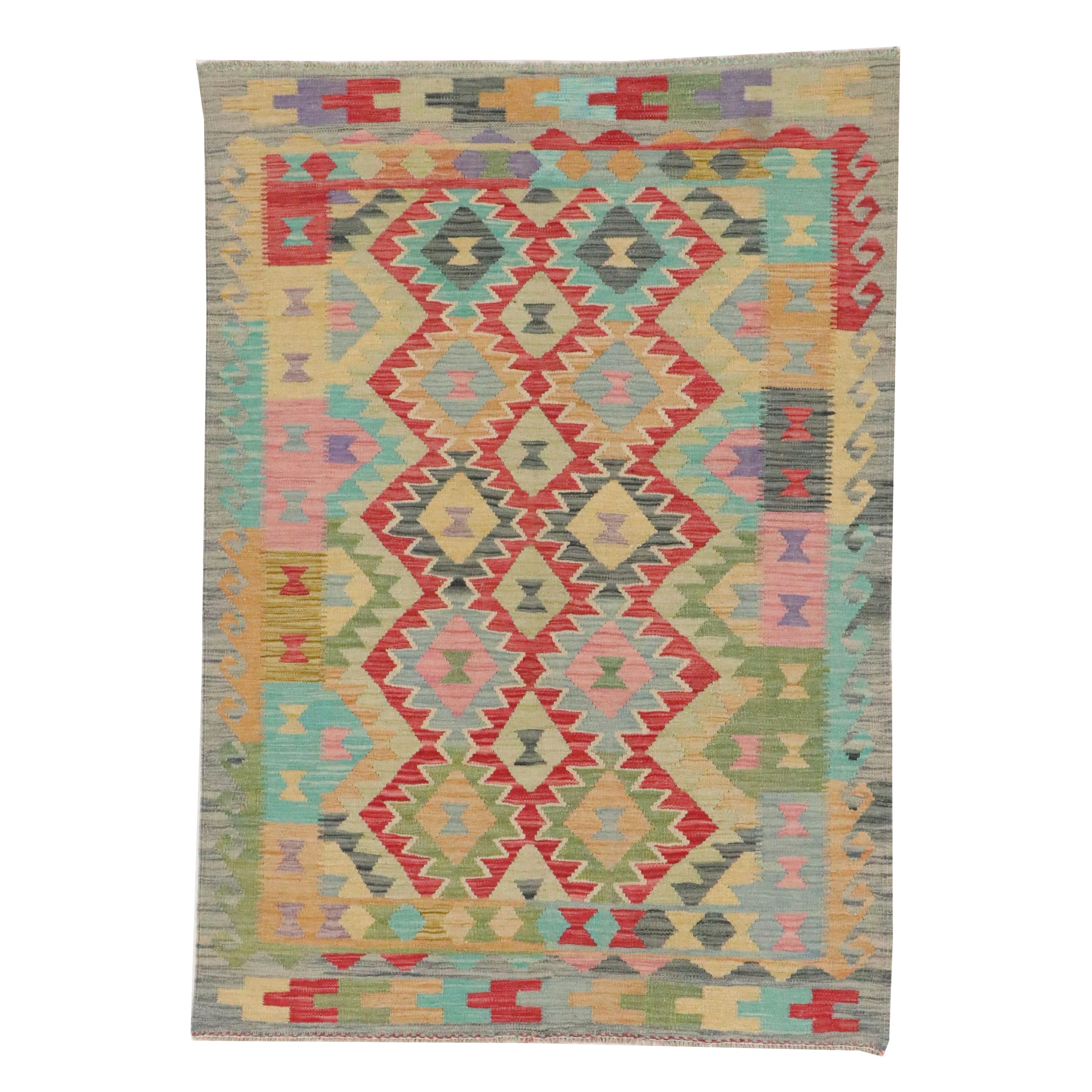 4'11 x 6'11 Handwoven Turkish Kilim Area Rug