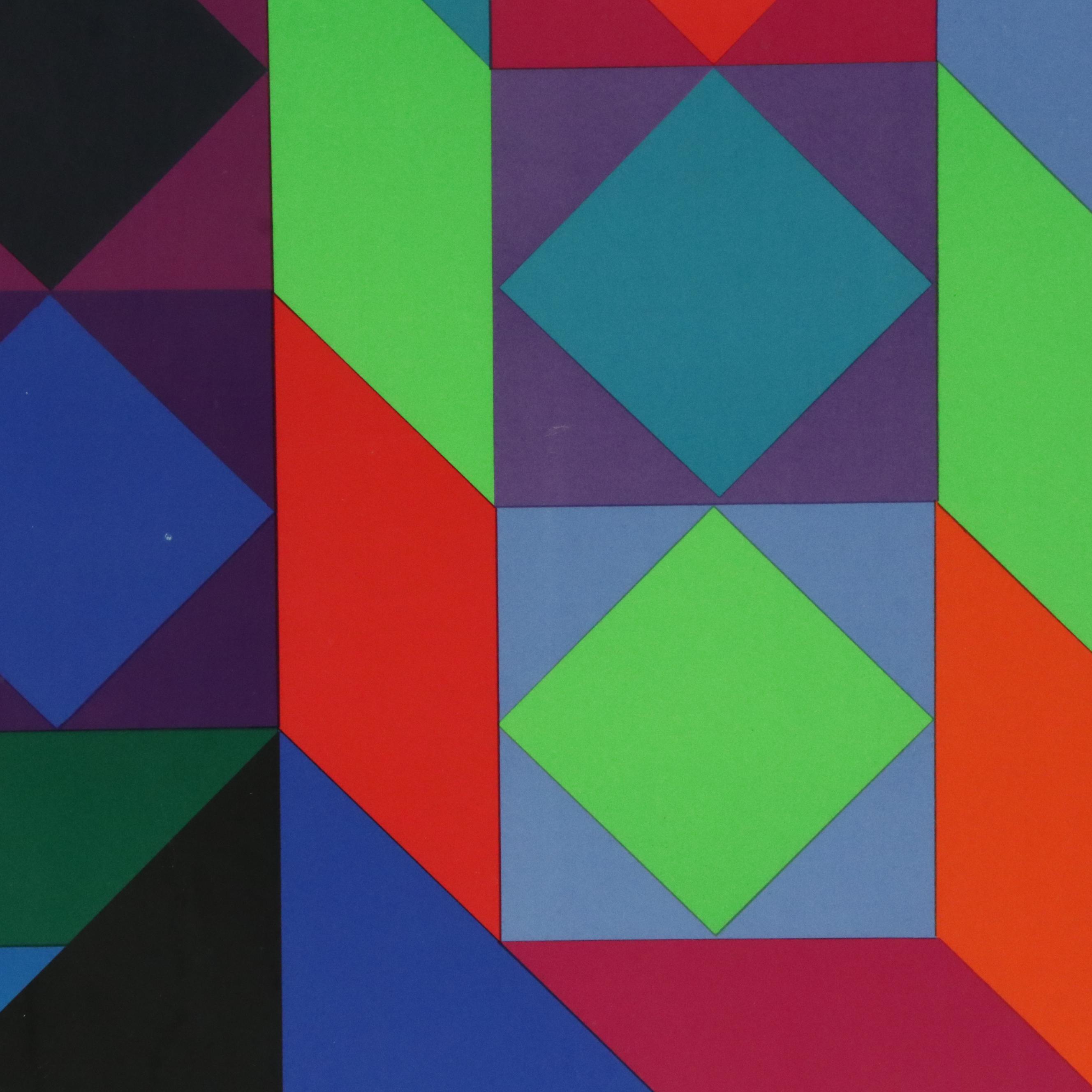 Victor Vasarely Lithographic Poster for 1972 Munich Olympics