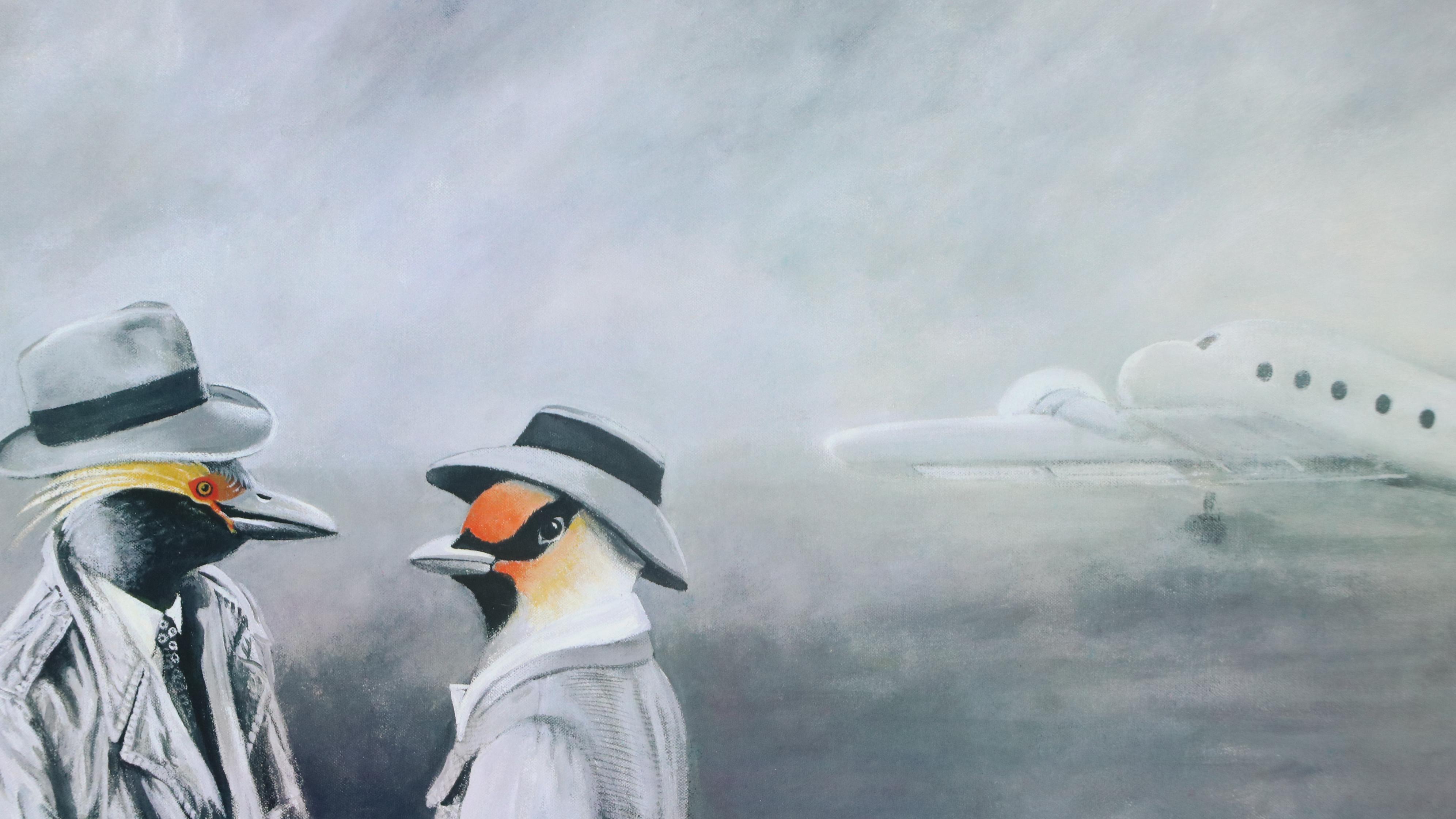 Daniel DeRoux Offset Lithograph "The Great Airport Escape - Juneau 1987," 1987