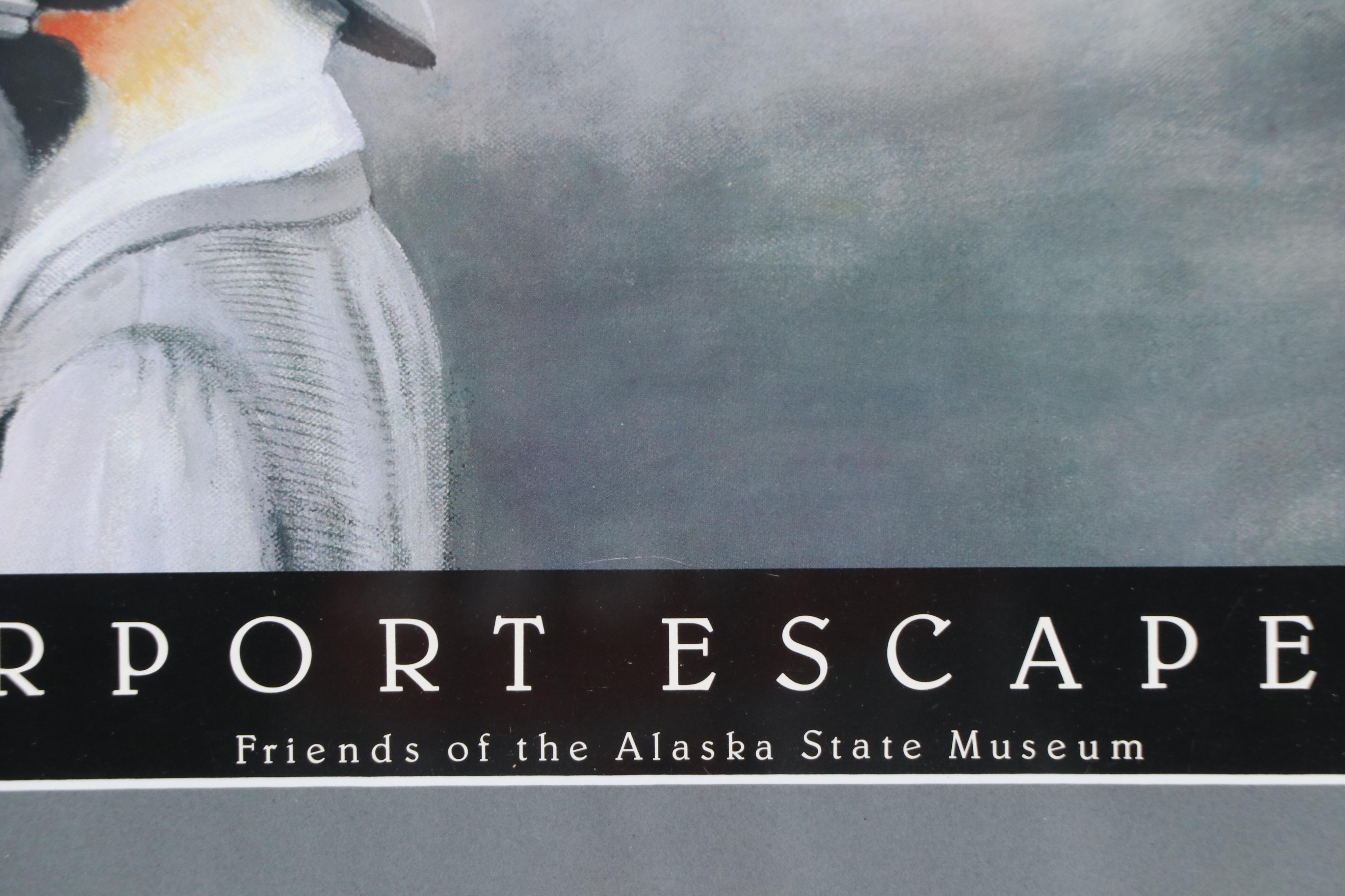 Daniel DeRoux Offset Lithograph "The Great Airport Escape - Juneau 1987," 1987