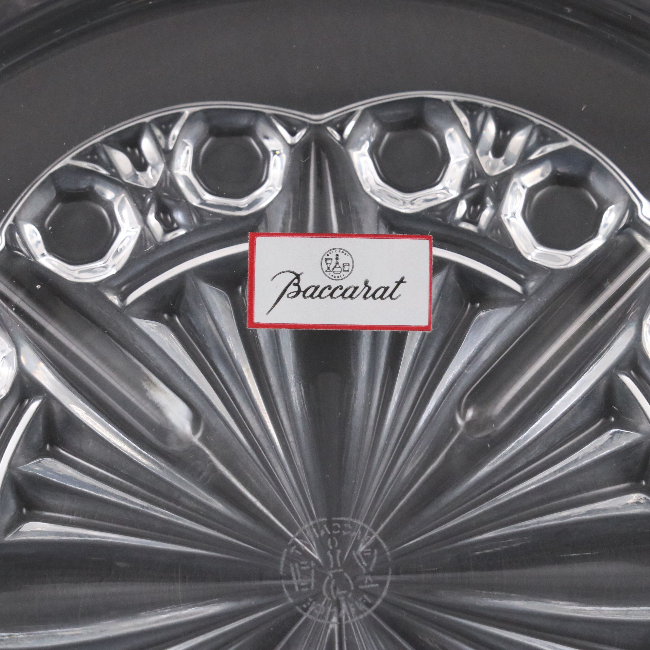 Baccarat "Rosace" Crystal Coaster, Orrefors Crystal Vase and Crystal Paperweight