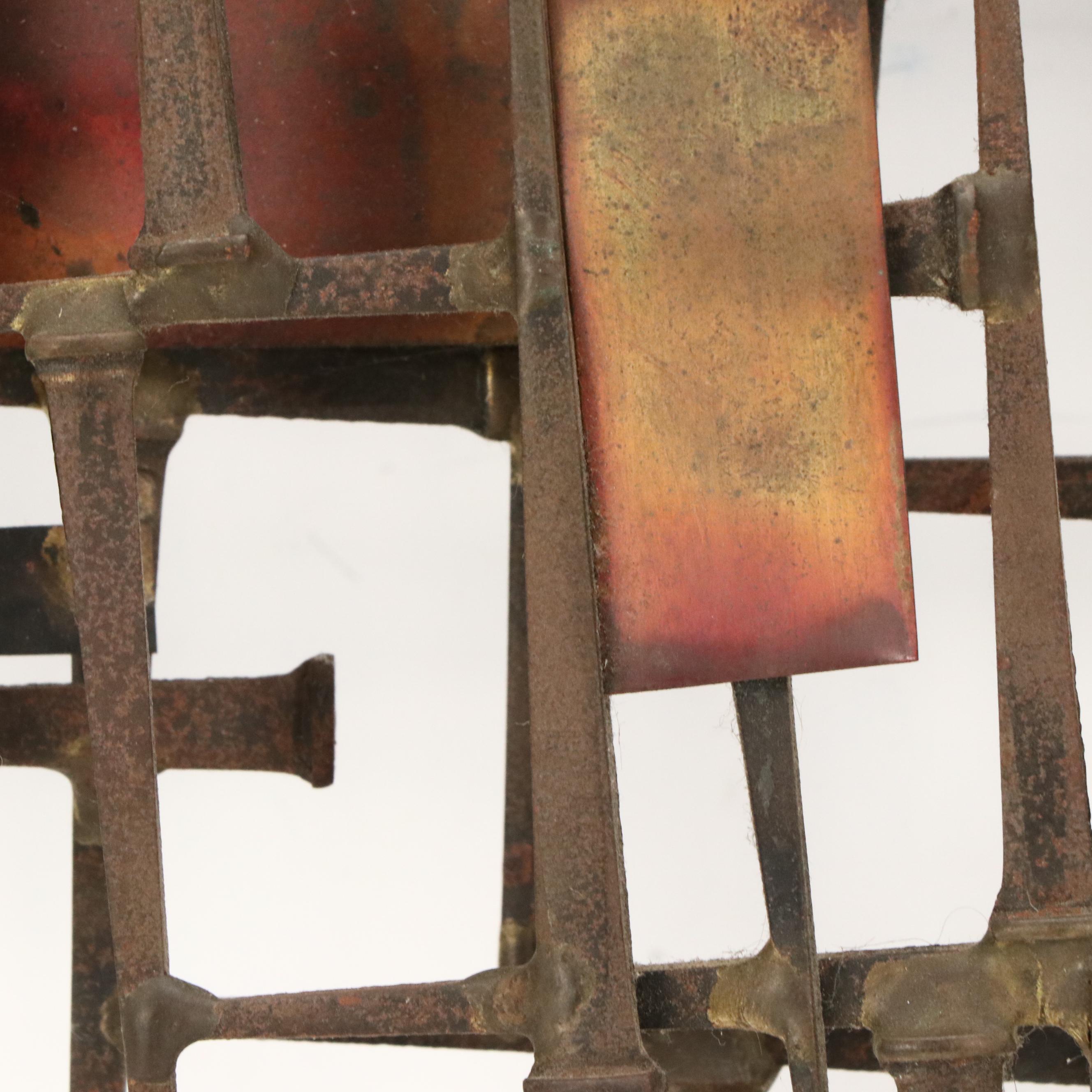 William Stege Brutalist Nail and Copper Wall Sculpture, Circa 1970