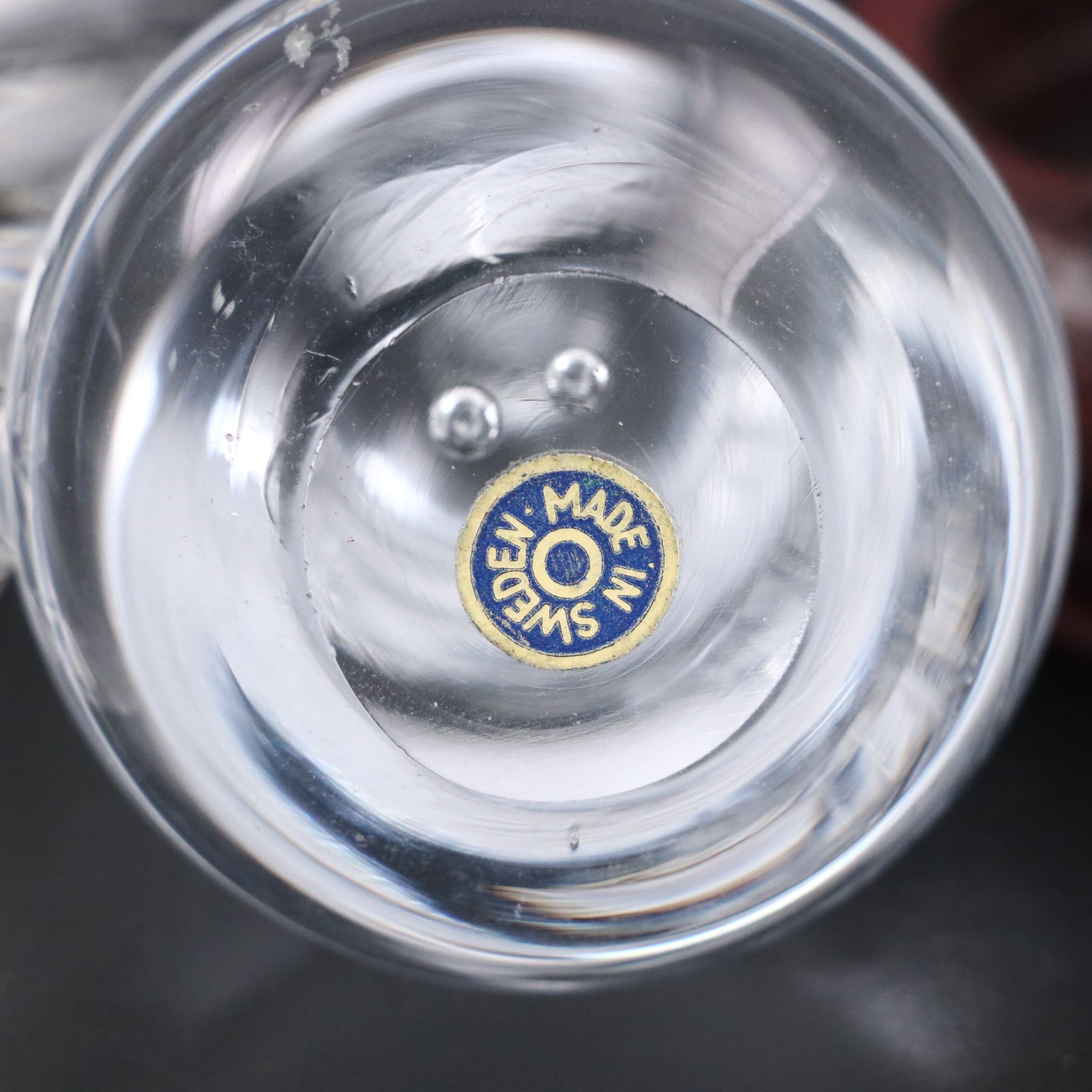 Baccarat "Rosace" Crystal Coaster, Orrefors Crystal Vase and Crystal Paperweight