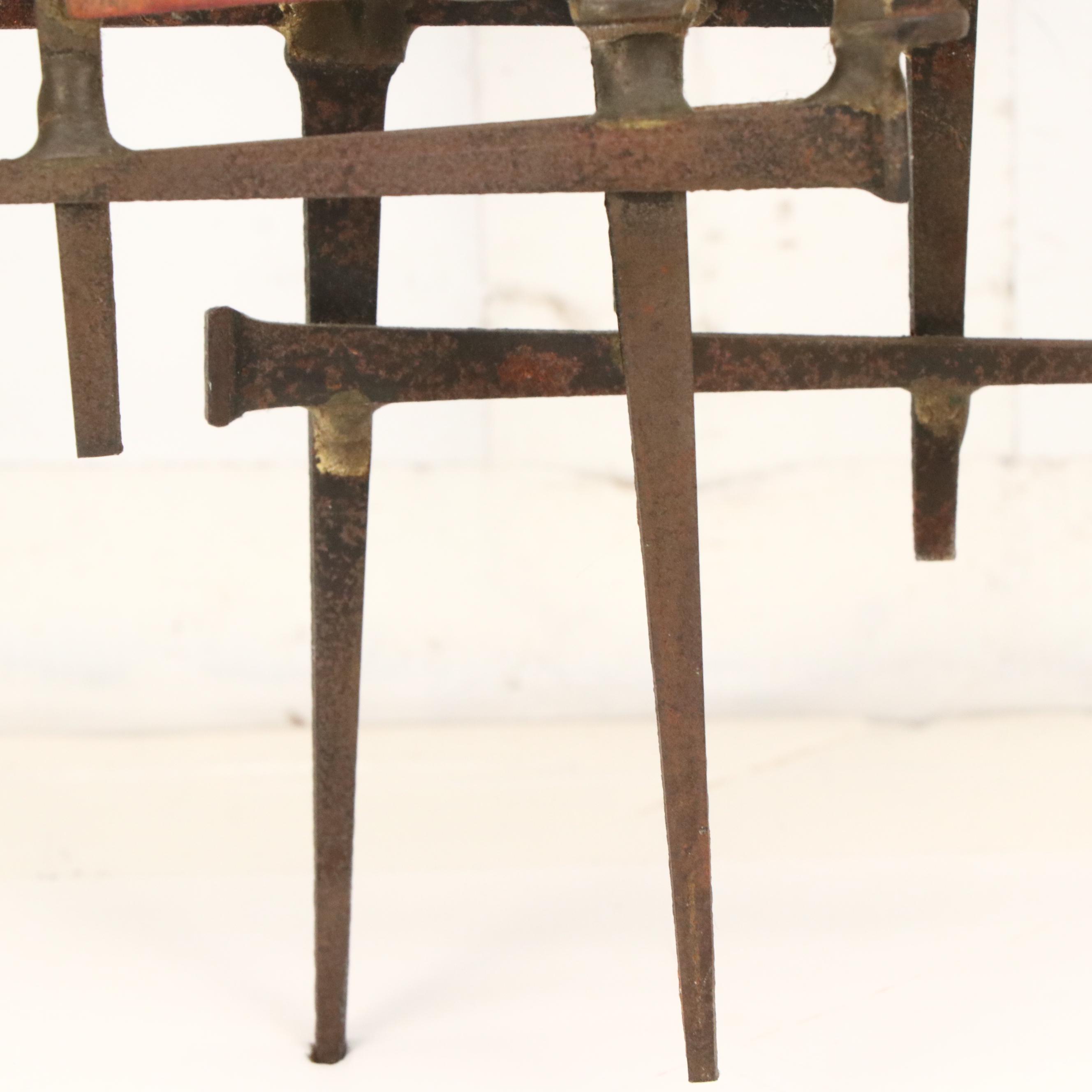 William Stege Brutalist Nail and Copper Wall Sculpture, Circa 1970