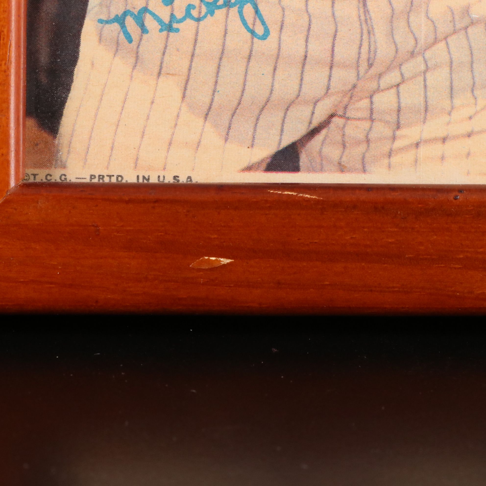 Framed 1967 Topps Mickey Mantle New York Yankees Baseball Poster Insert