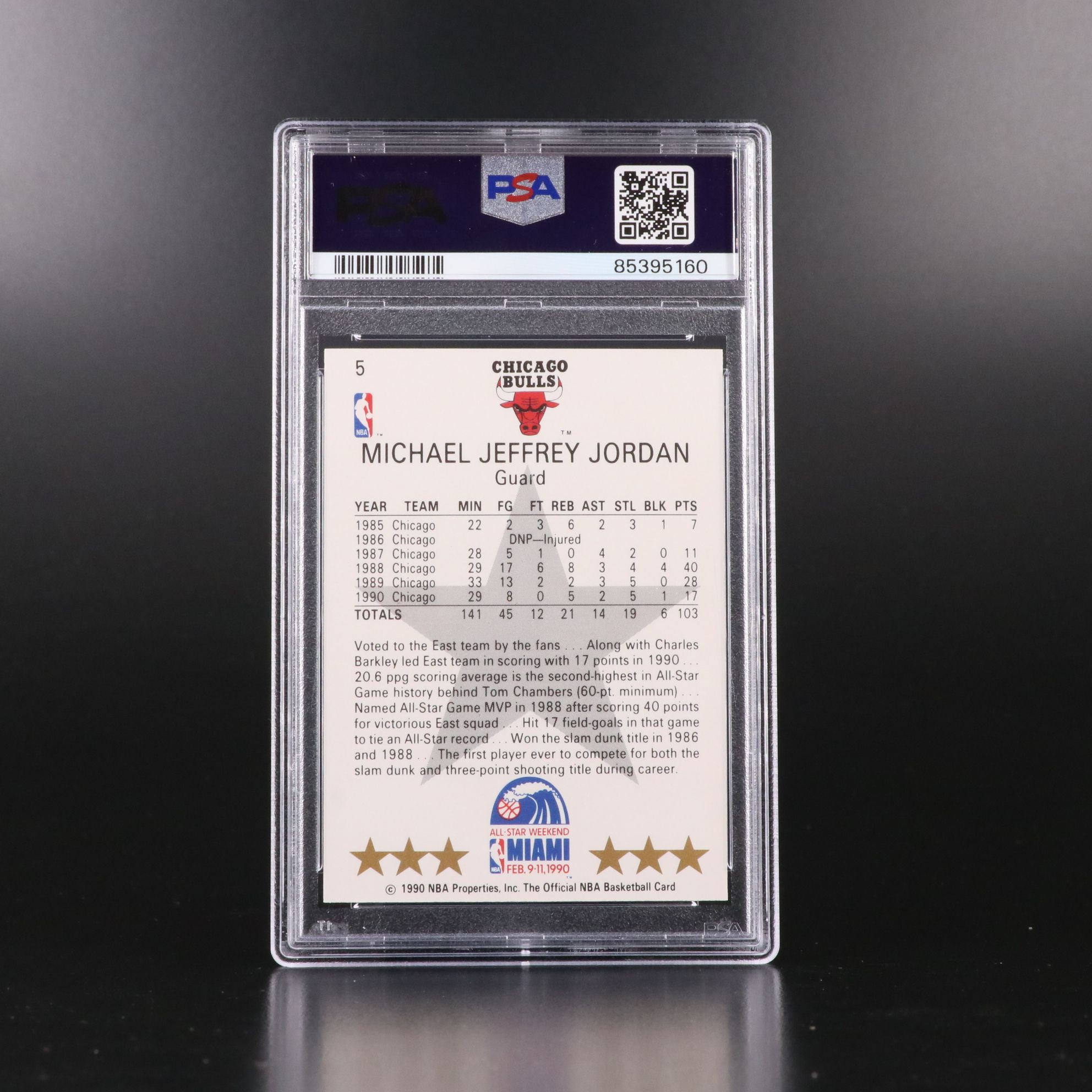 1990 NBA Hoops Michael Jordan All-Star Basketball Card Graded PSA 9