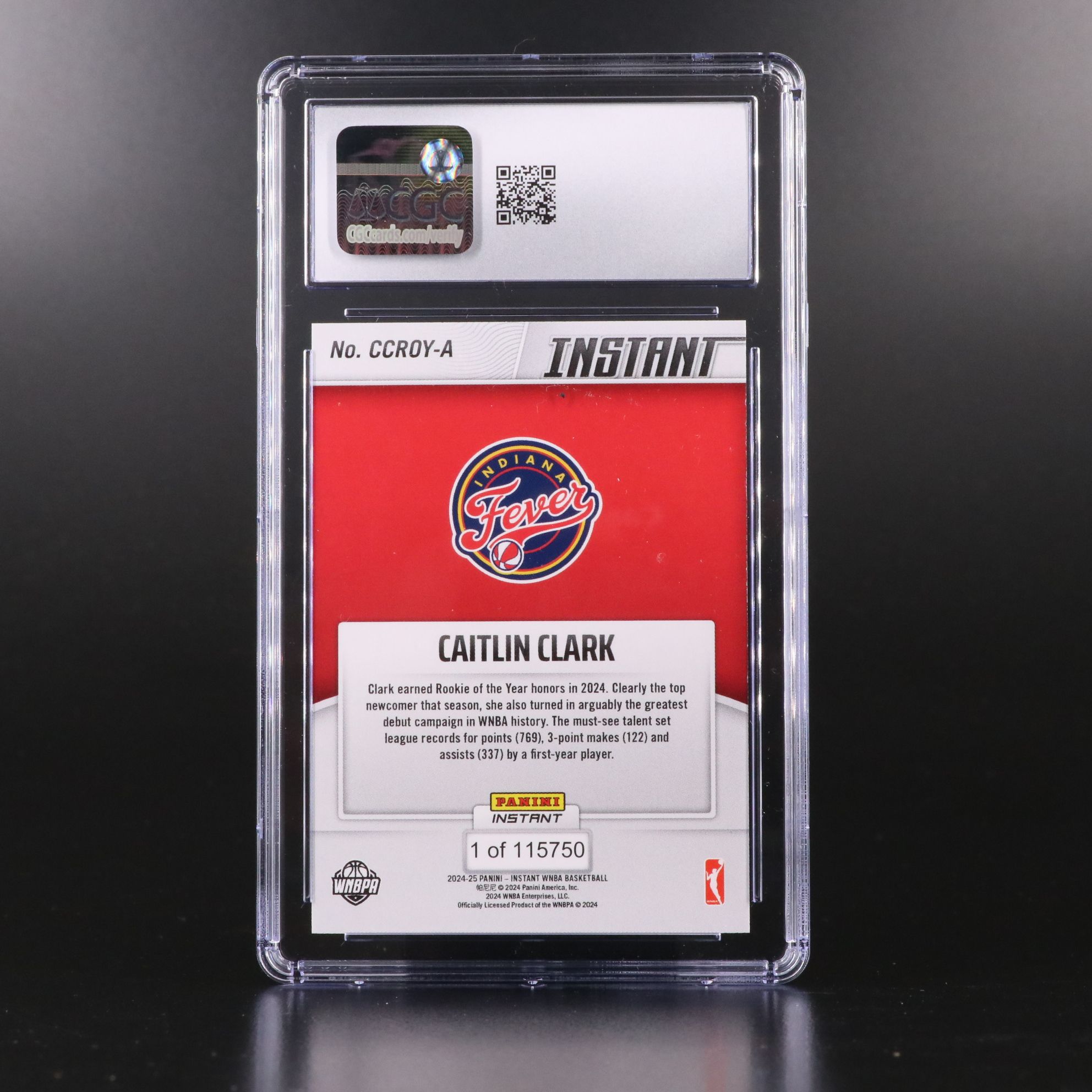 2024-25 Panini Instant Caitlin Clark Rookie of the Year Card Graded CGC 10