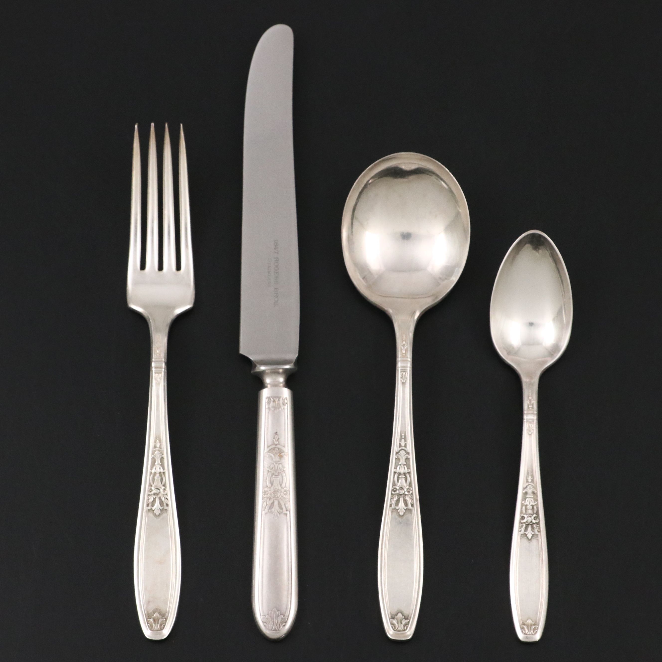 Rogers Bros "Ambassador" Silver Plate Flatware Set with Case, 1919–1973