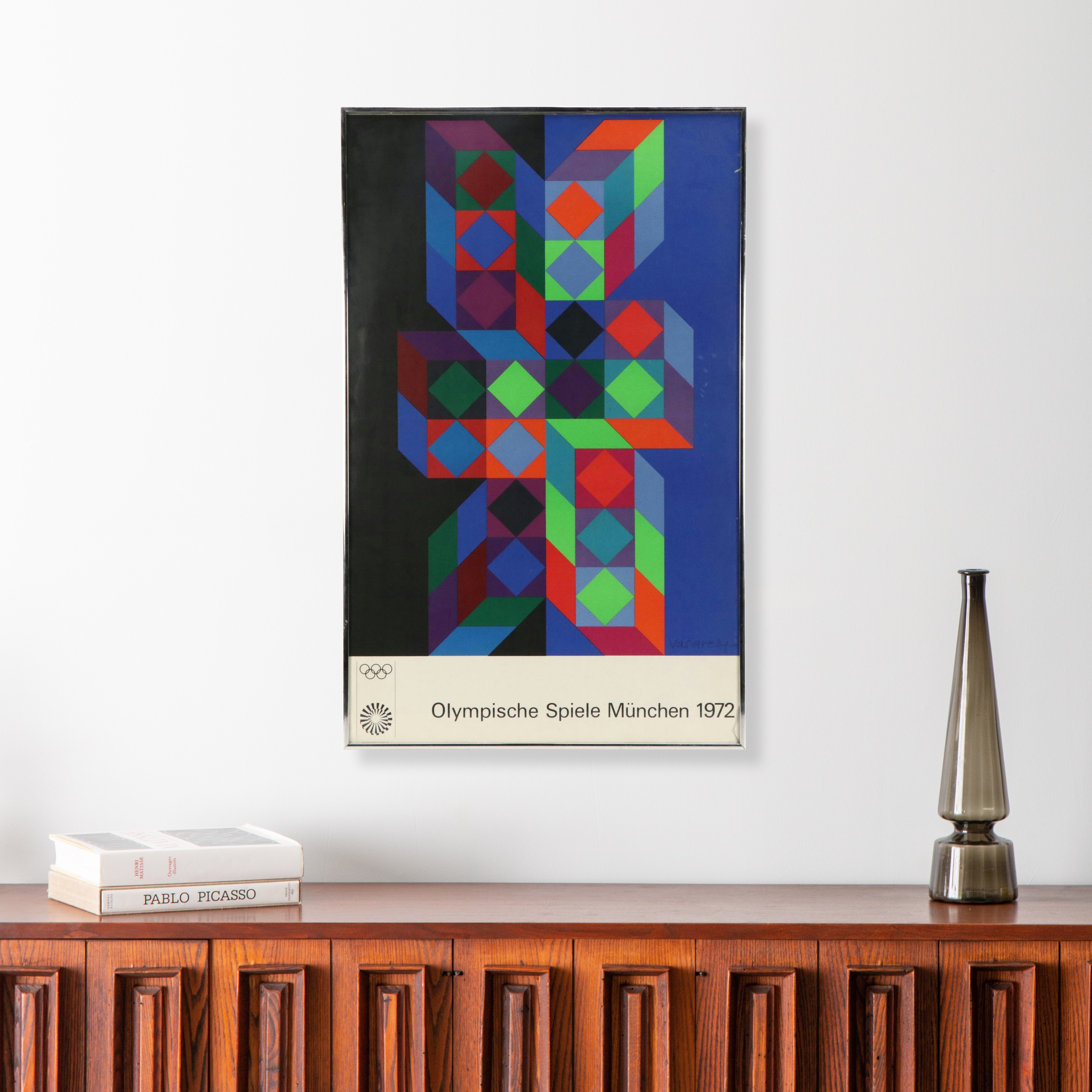 Victor Vasarely Lithographic Poster for 1972 Munich Olympics
