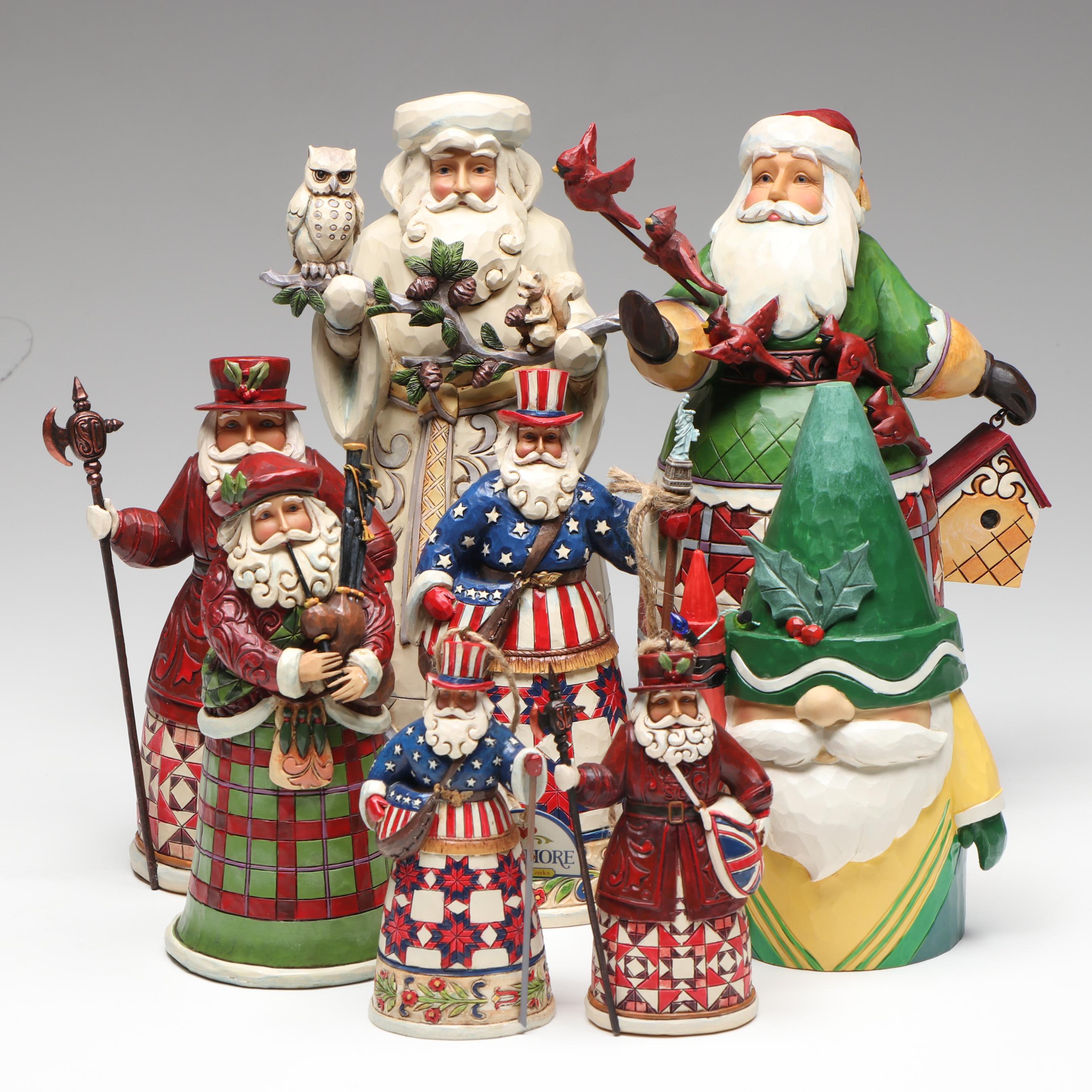 Jim Shore "Nature's Winter Wonders" and More Resin Santa Figurines and Ornaments