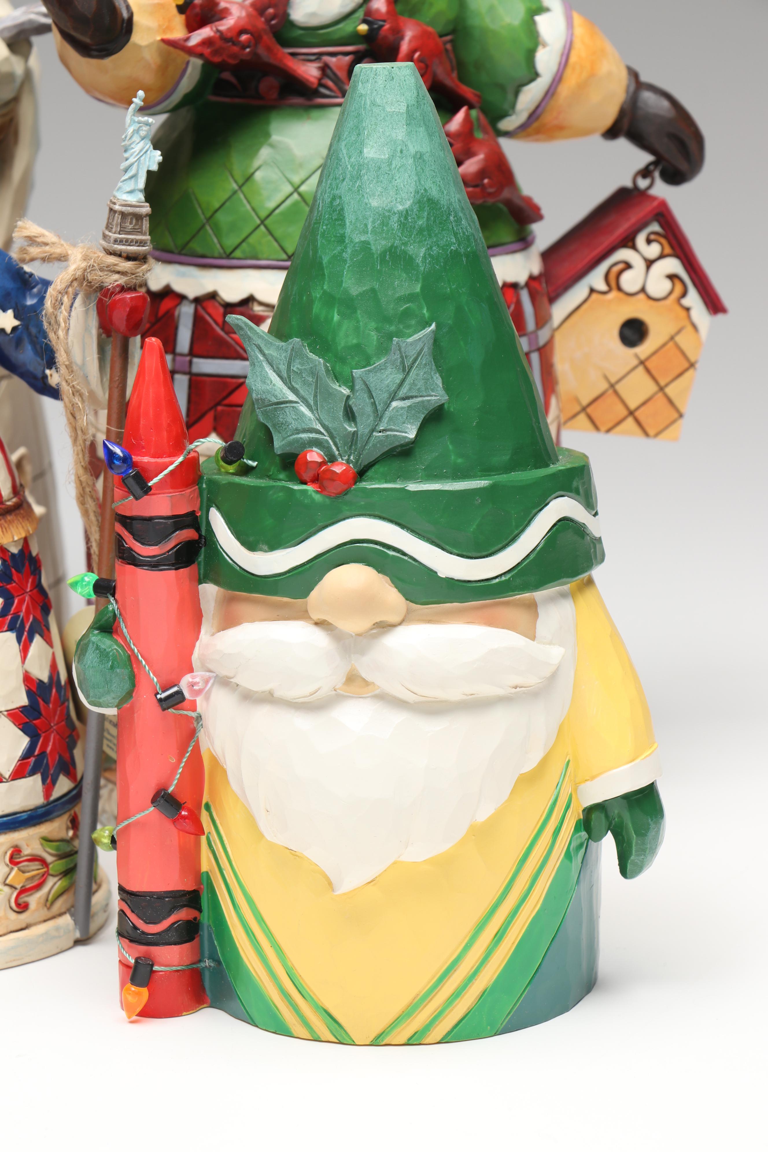 Jim Shore "Nature's Winter Wonders" and More Resin Santa Figurines and Ornaments