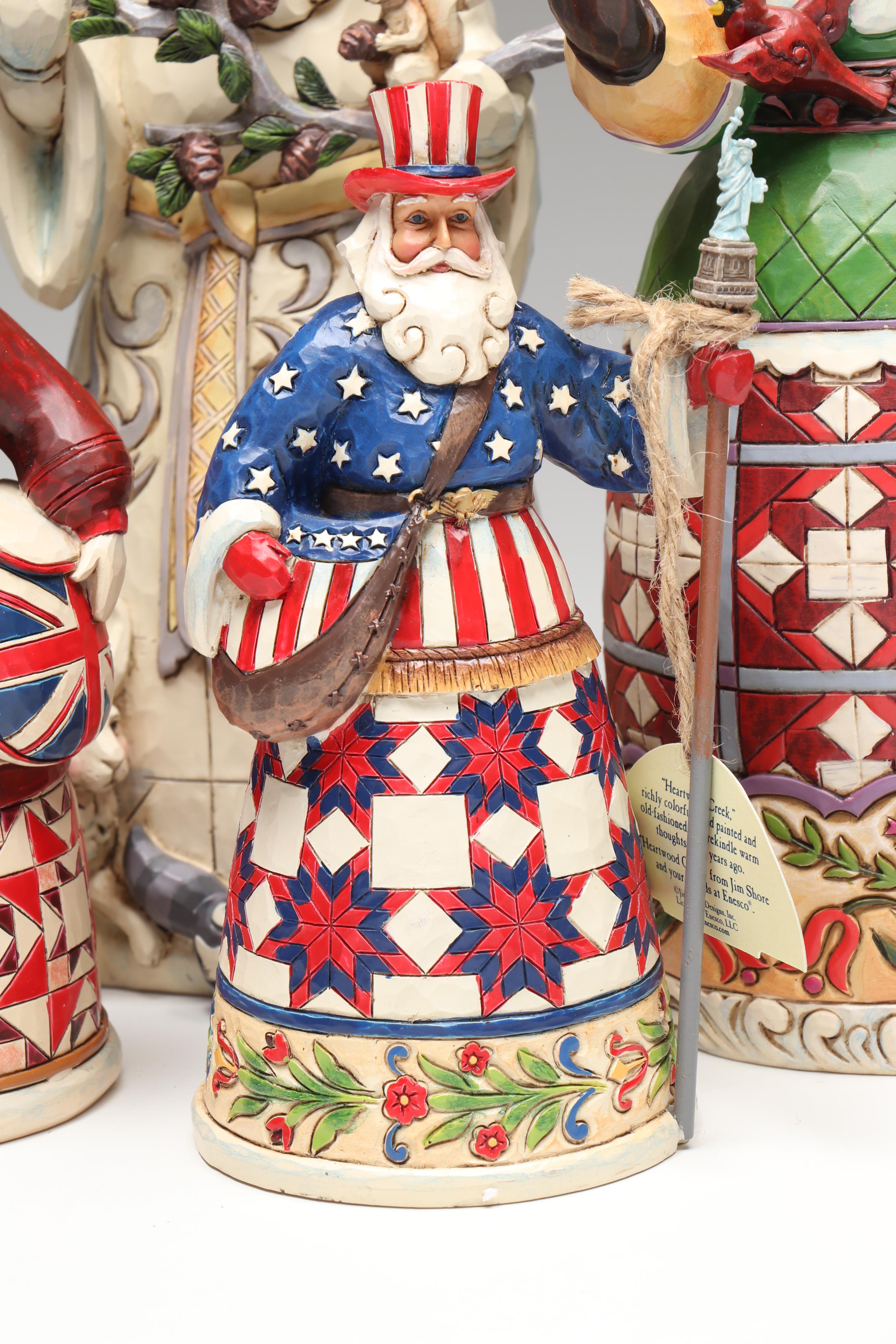 Jim Shore "Nature's Winter Wonders" and More Resin Santa Figurines and Ornaments
