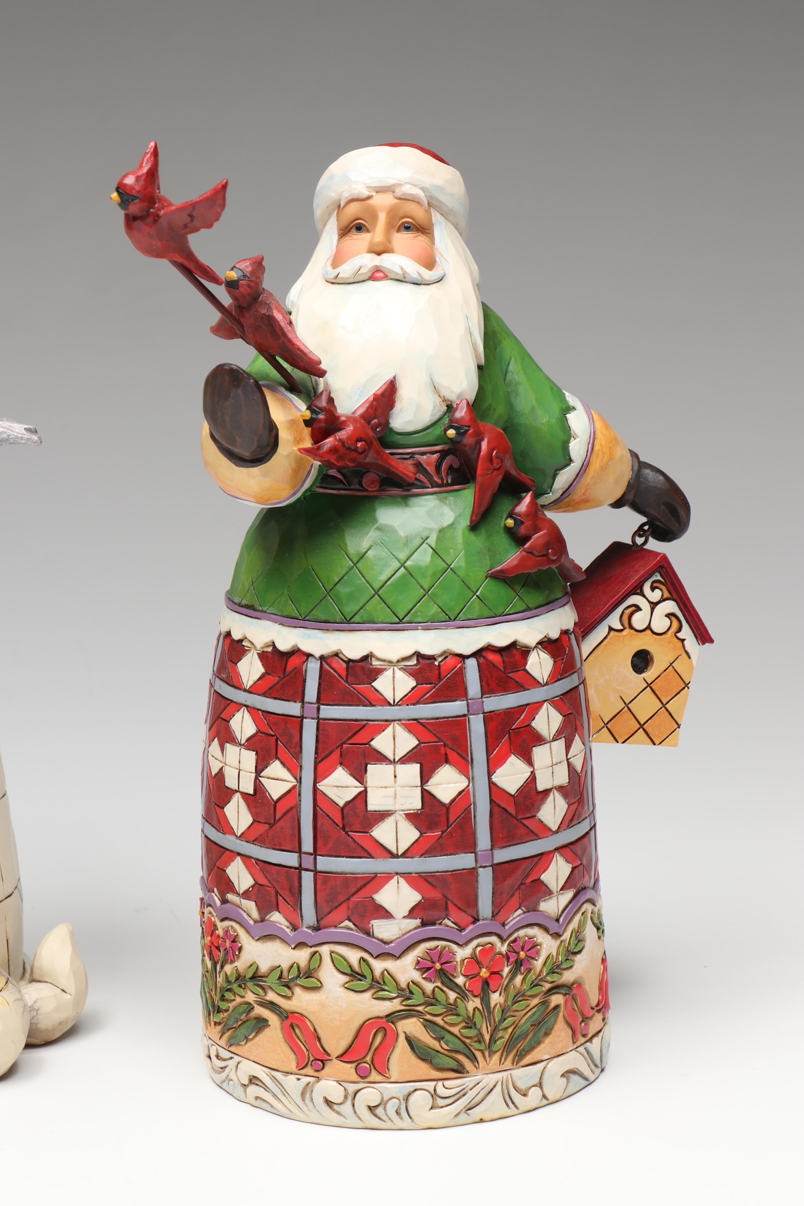 Jim Shore "Nature's Winter Wonders" and More Resin Santa Figurines and Ornaments