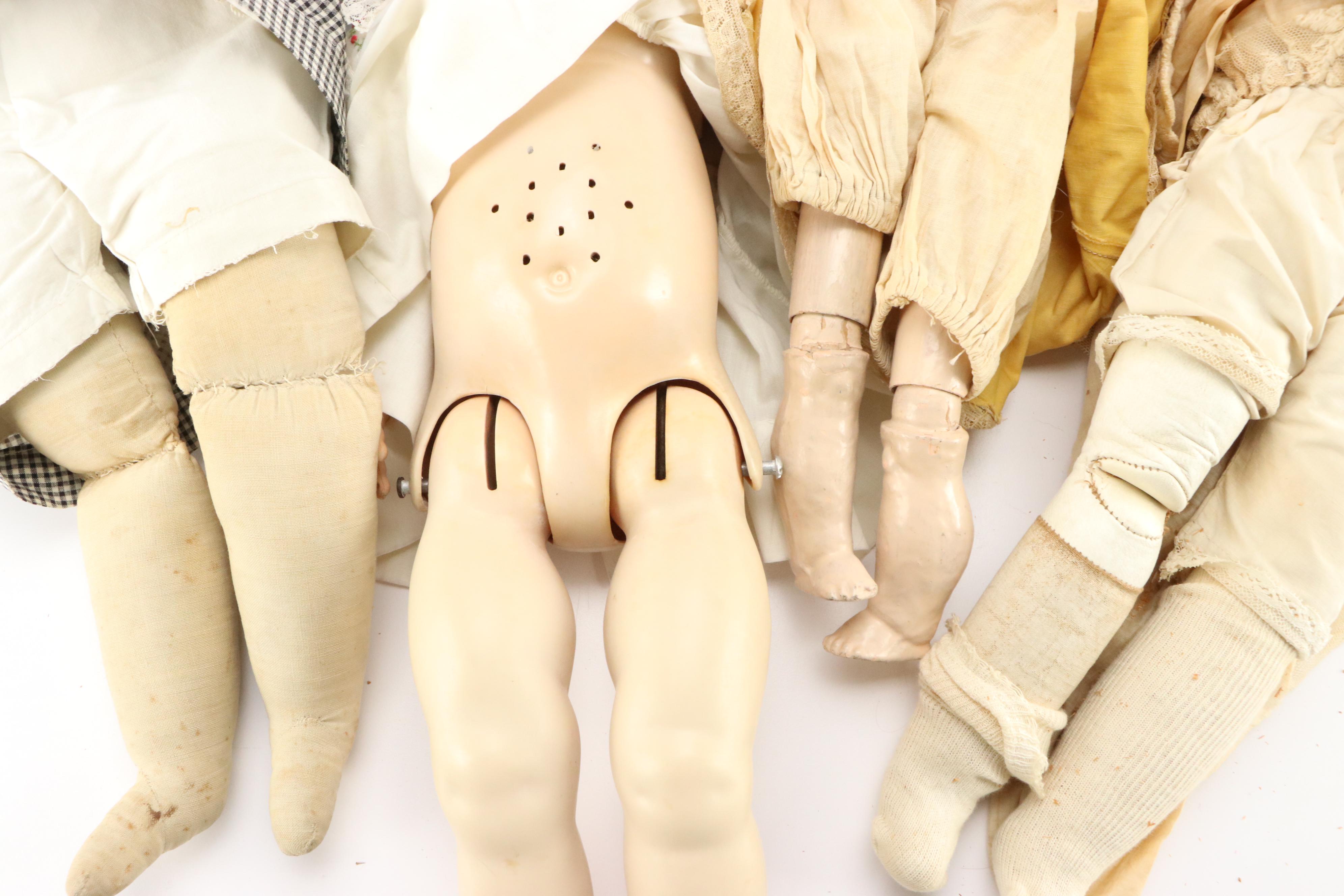 Armand Marseille German Bisque Head Dolls with Tin and Other Vintage Ideal Doll