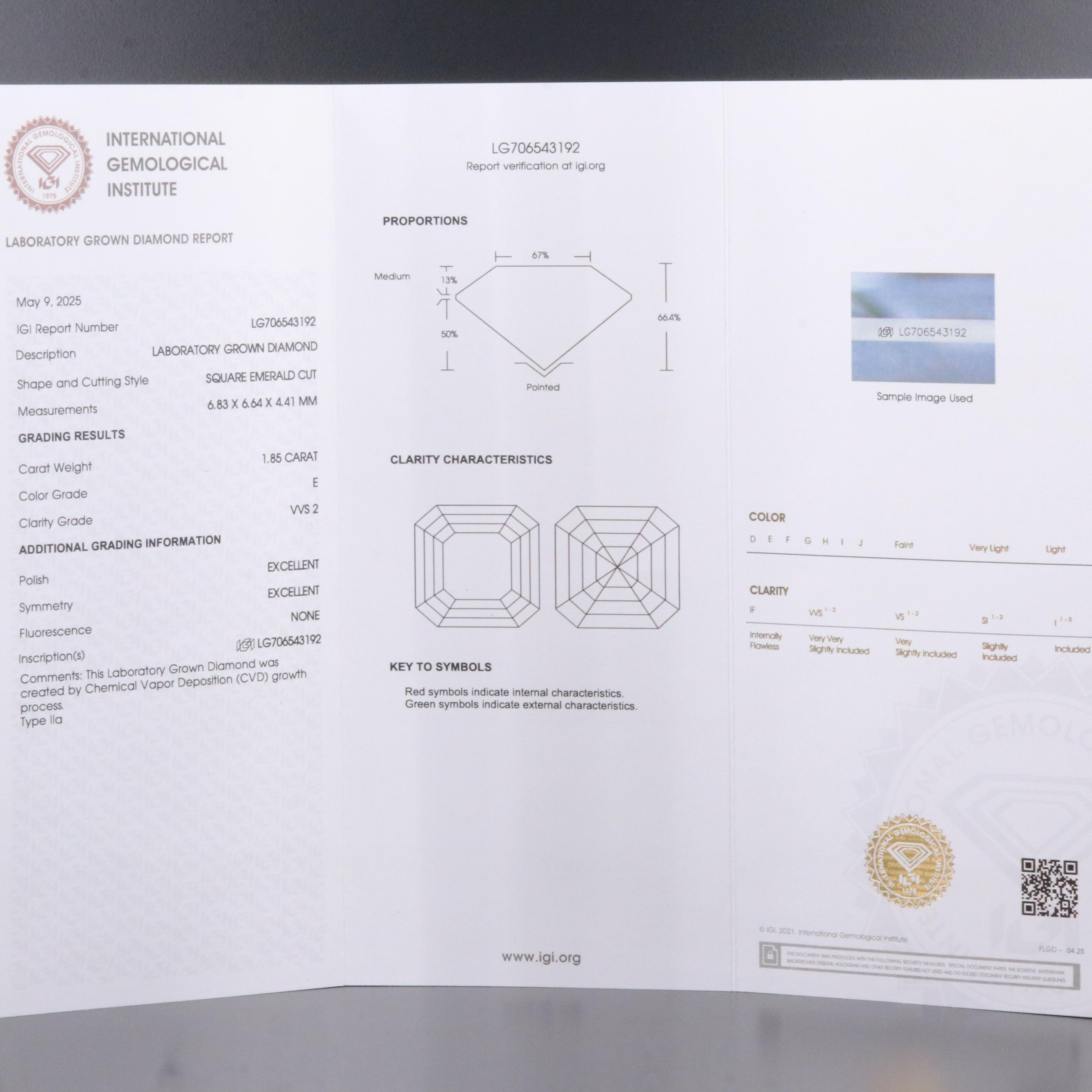 18K 2.86 CTW Lab Grown Diamond Ring with IGI Report