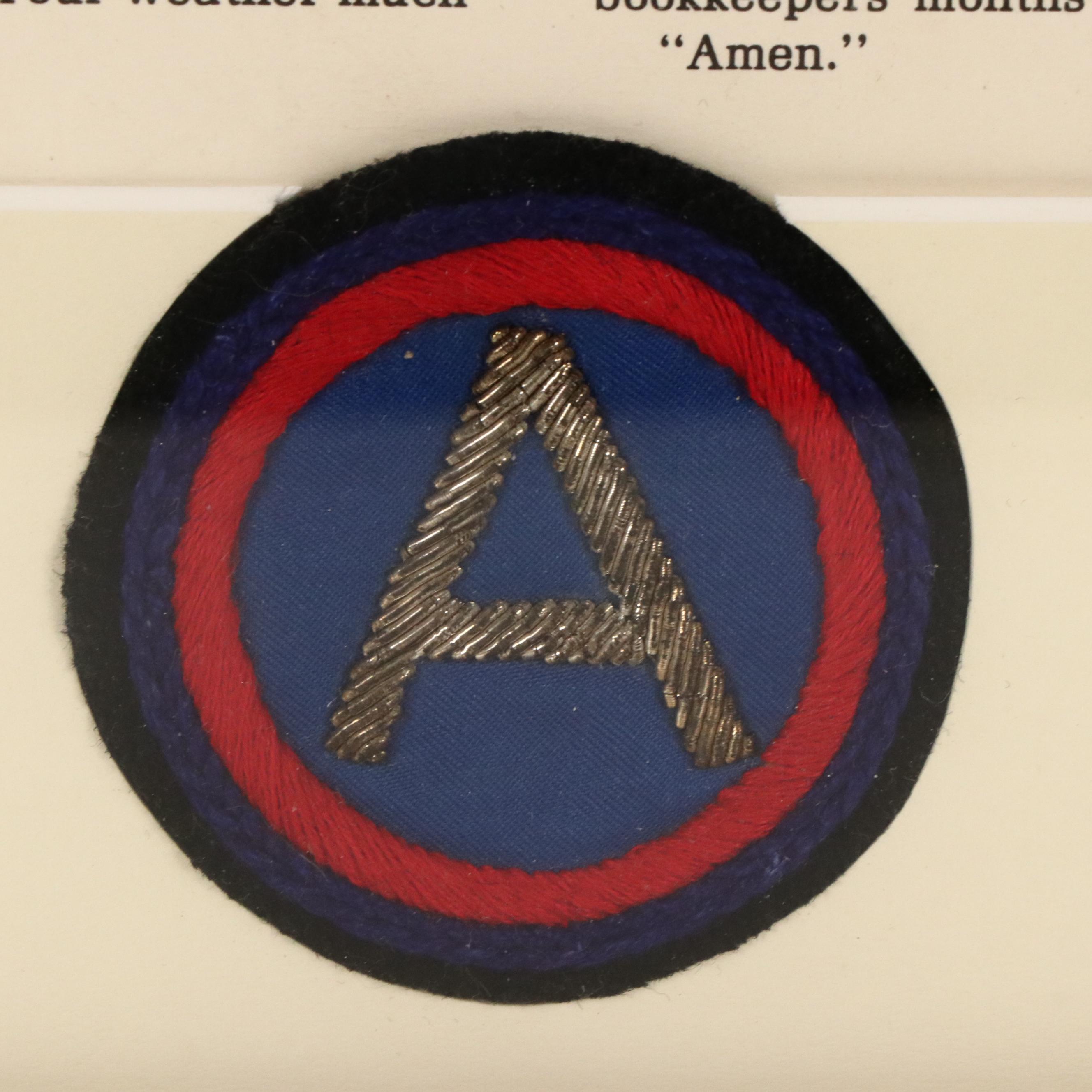 Offset Lithograph "General Patton's Miraculous Talk with God" with Patch