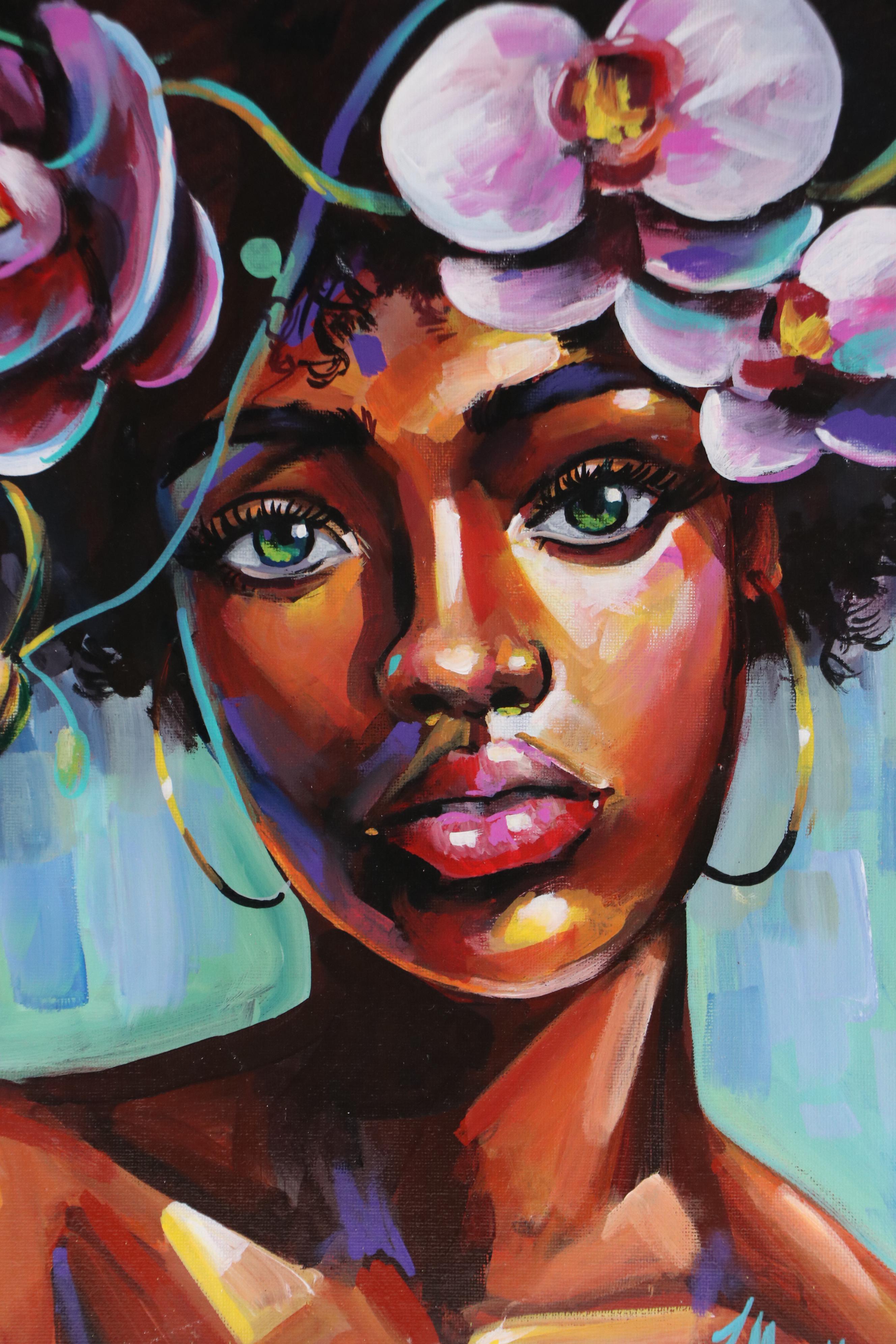 Jeshua Murillo Surrealist Acrylic Portrait, 21st Century