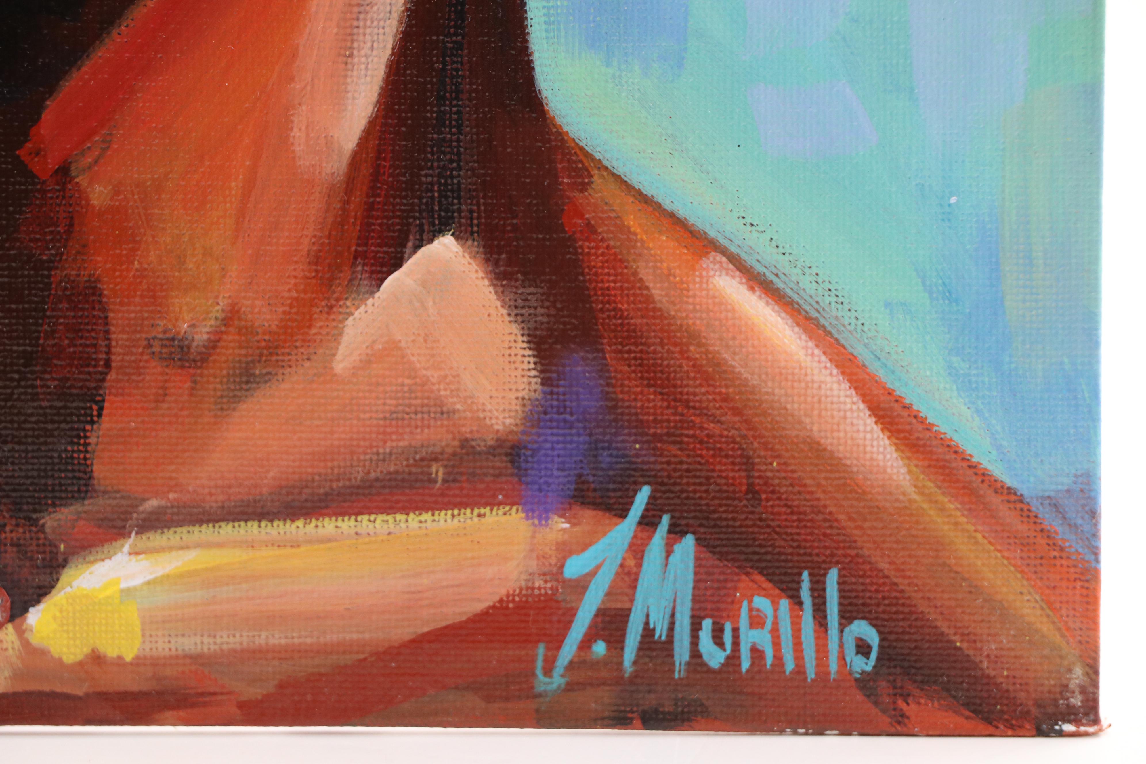 Jeshua Murillo Surrealist Acrylic Portrait, 21st Century