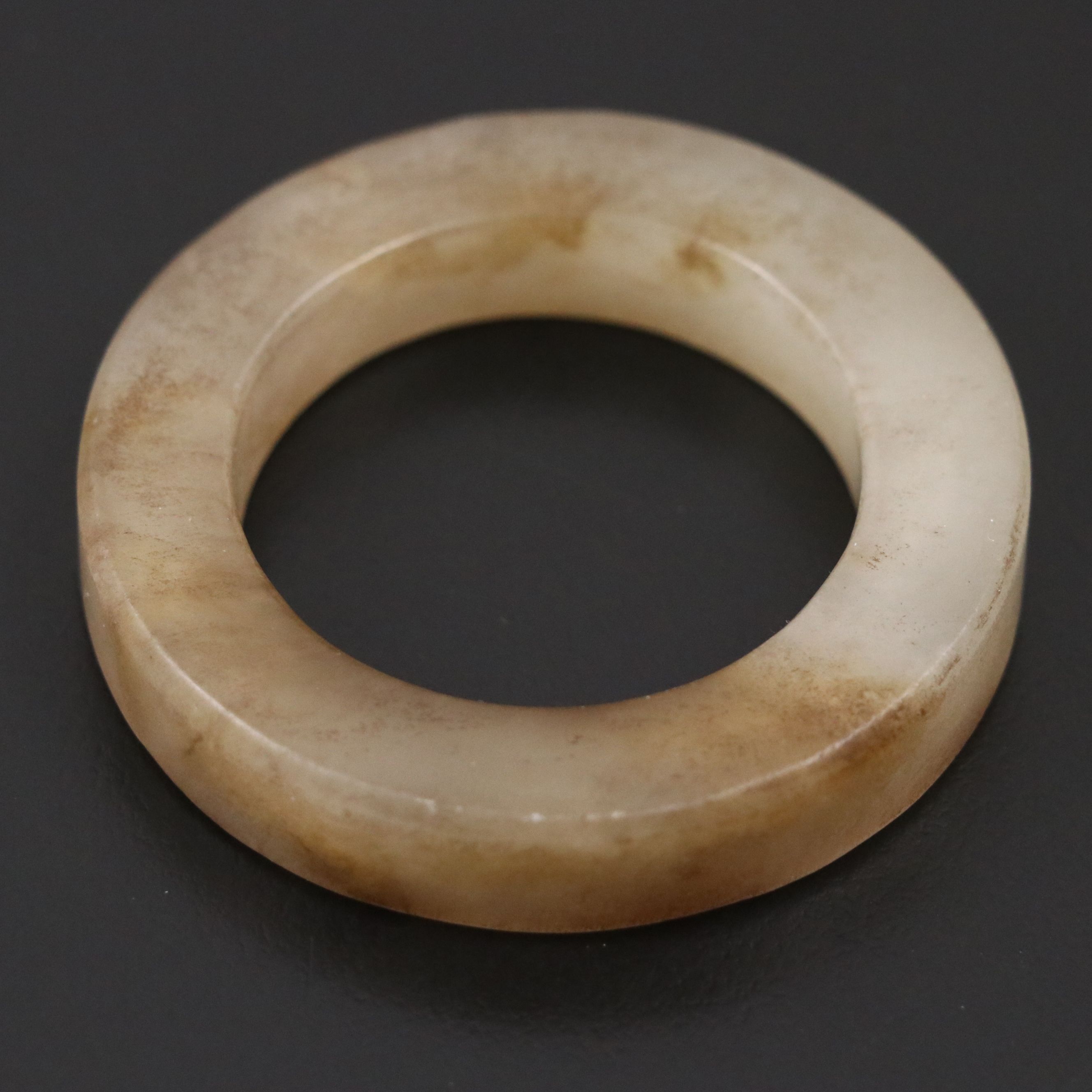 Chinese Carved Serpentine Bi Disc
